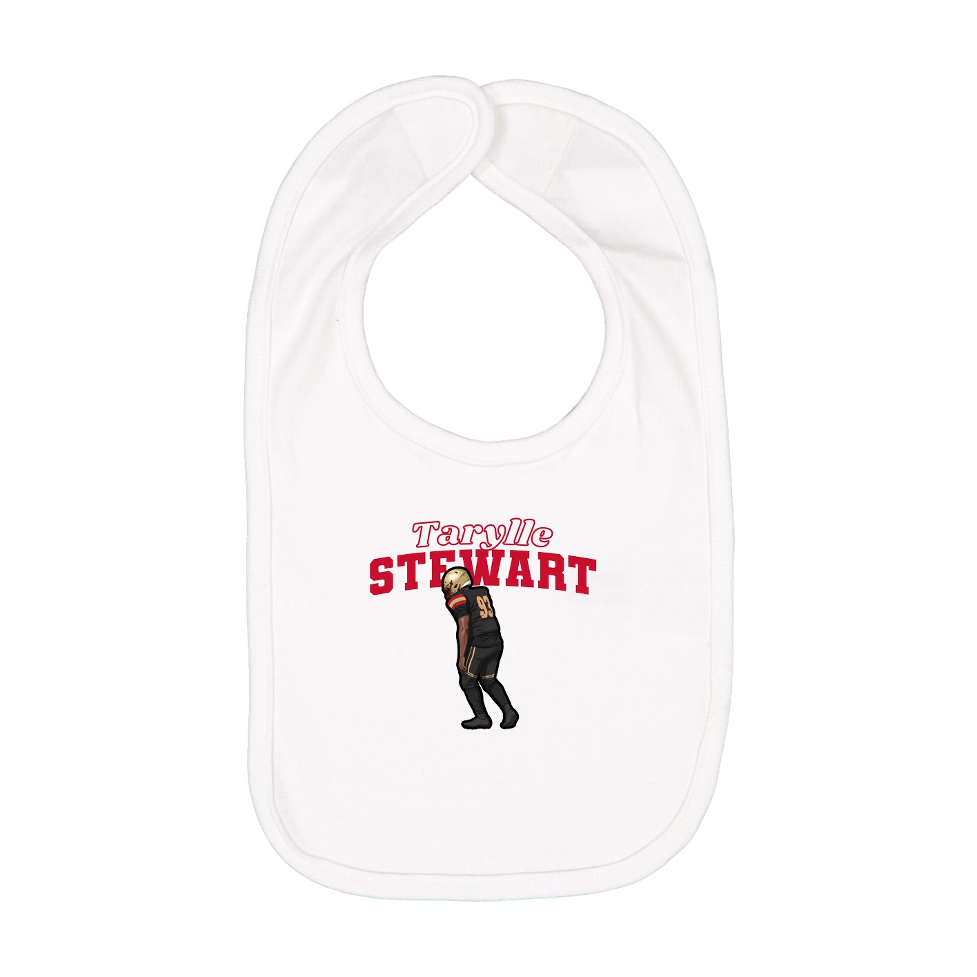 Infant Bib — Name Arch in White