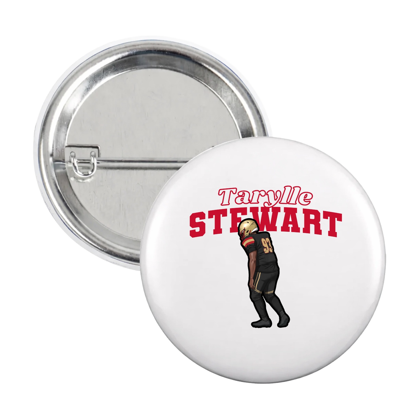 Game Day Button — Name Arch in White