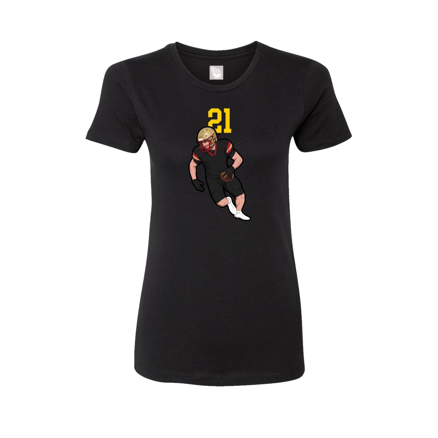 Fitted Women's Tee — Number Top in Black