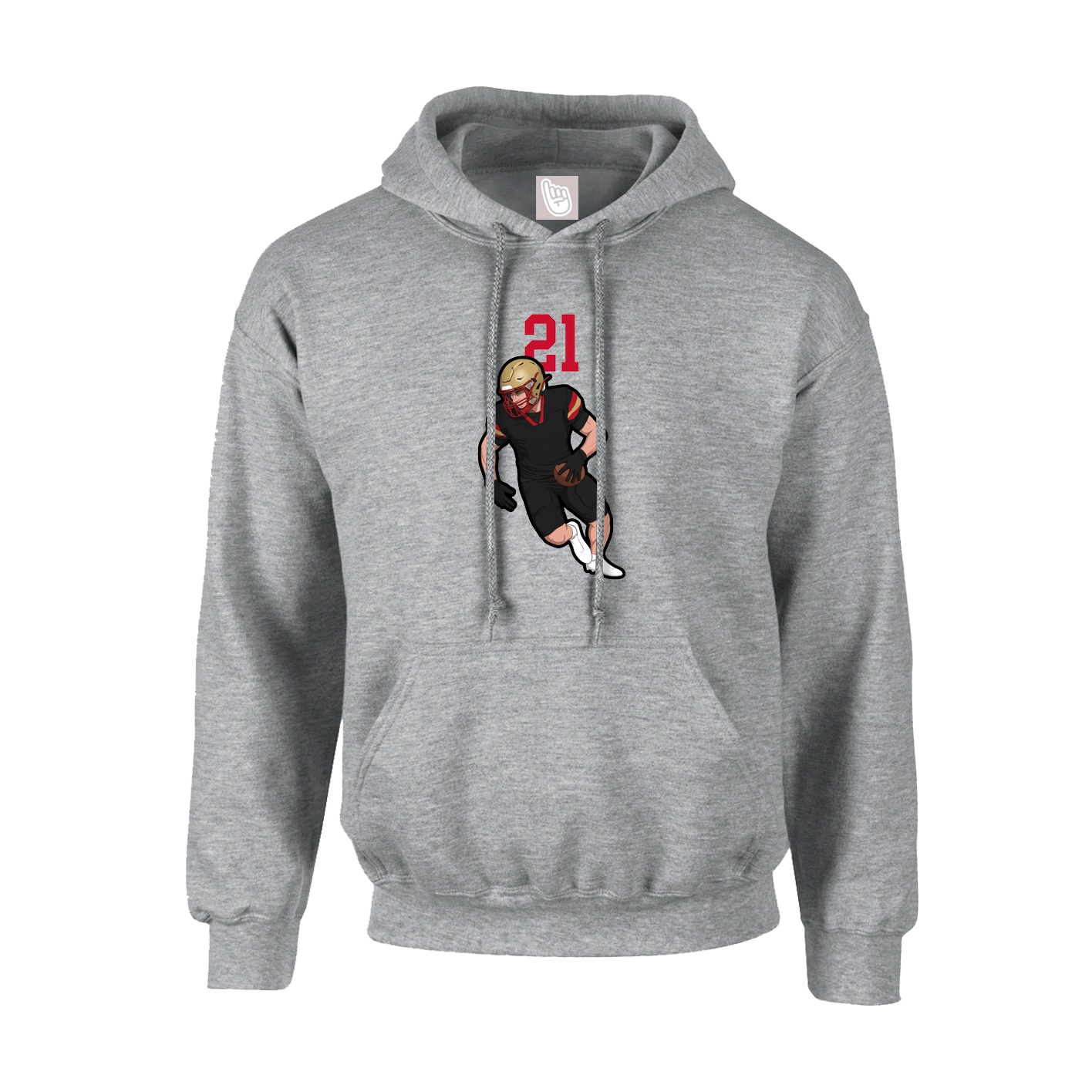 Hoodie — Number Top in Grey