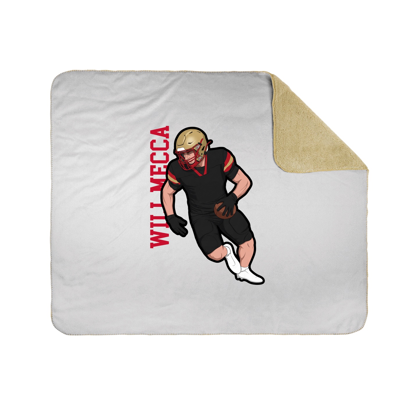 Throw Blanket — Name Vertical in White