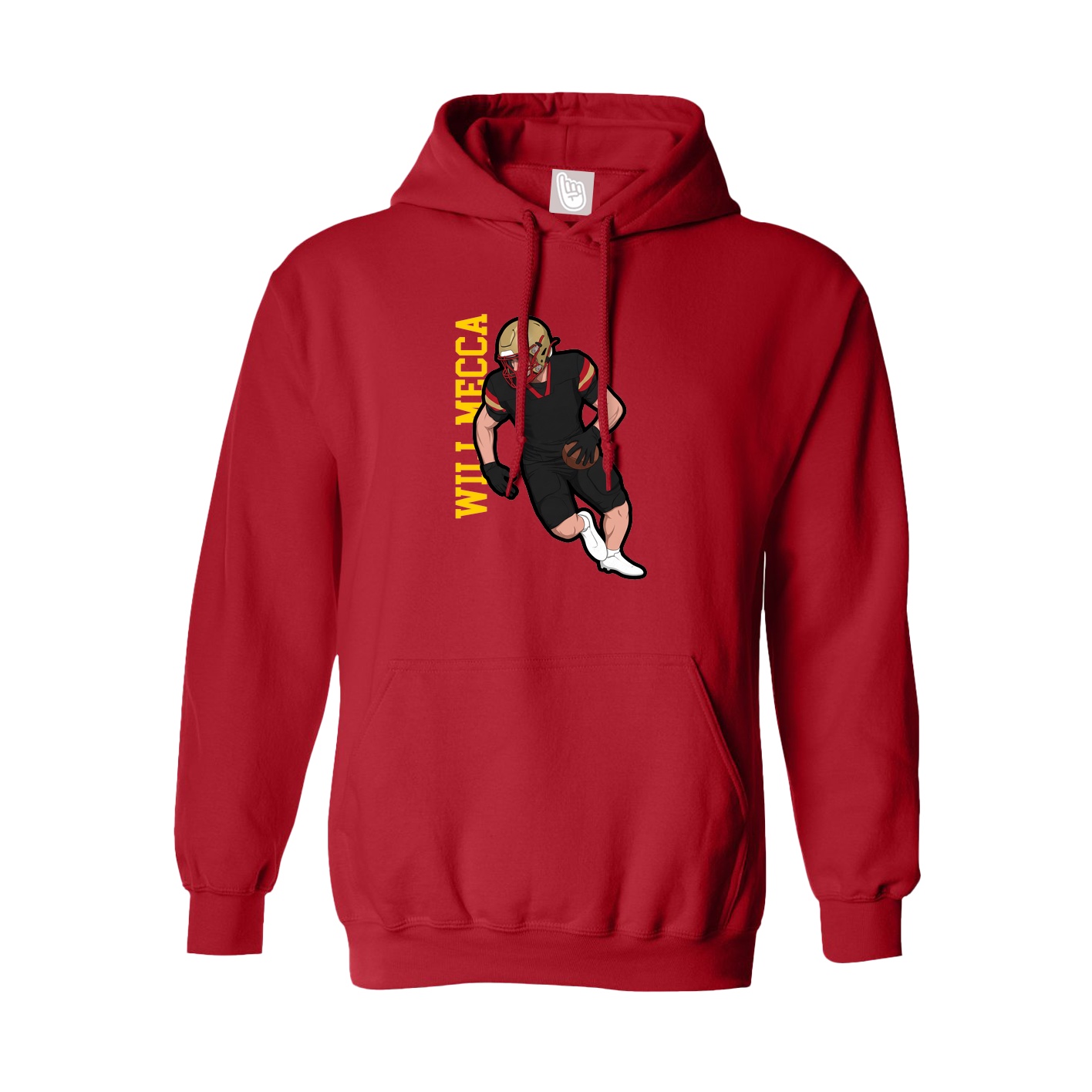 Hoodie — Name Vertical in Red