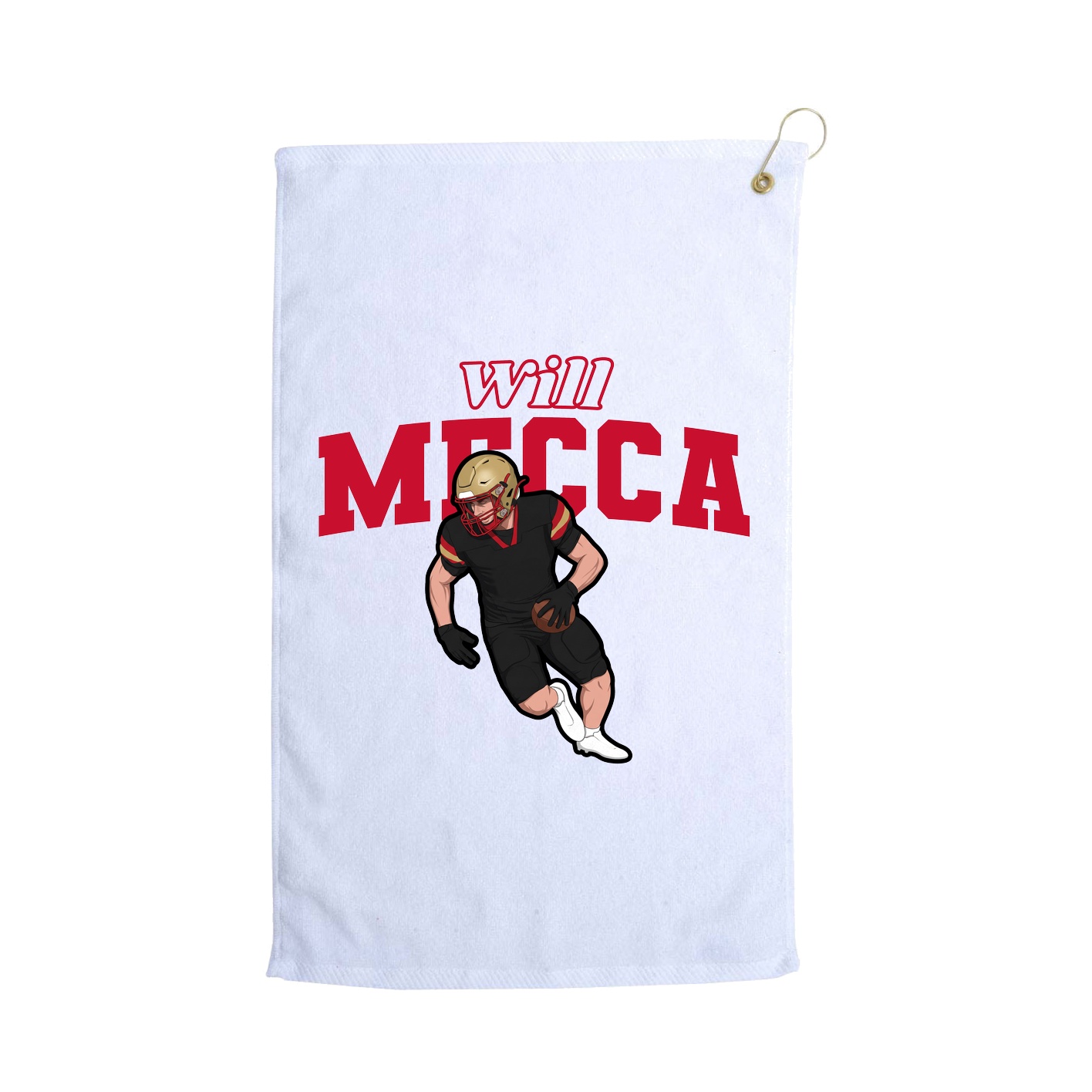 Golf Towel — Name Arch in White