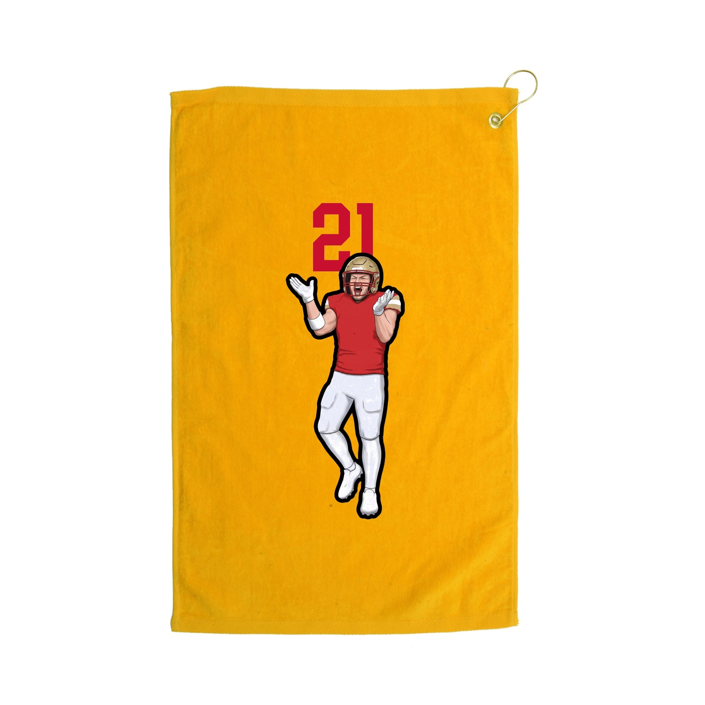 Golf Towel — Number Top in Gold