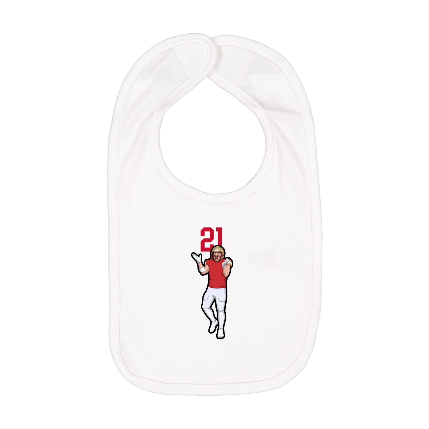 Infant Bib — Number Top in White