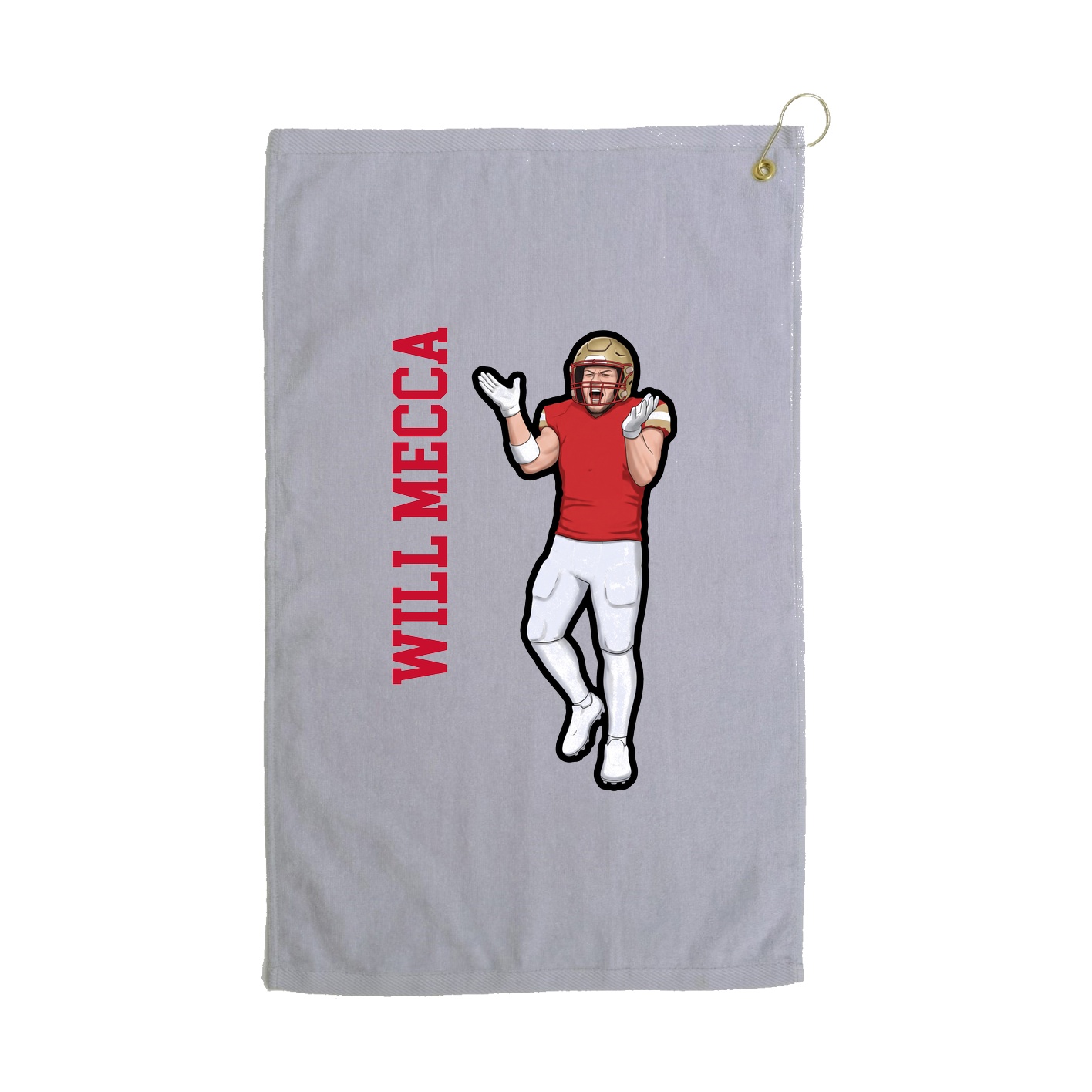 Golf Towel — Name Vertical in Grey