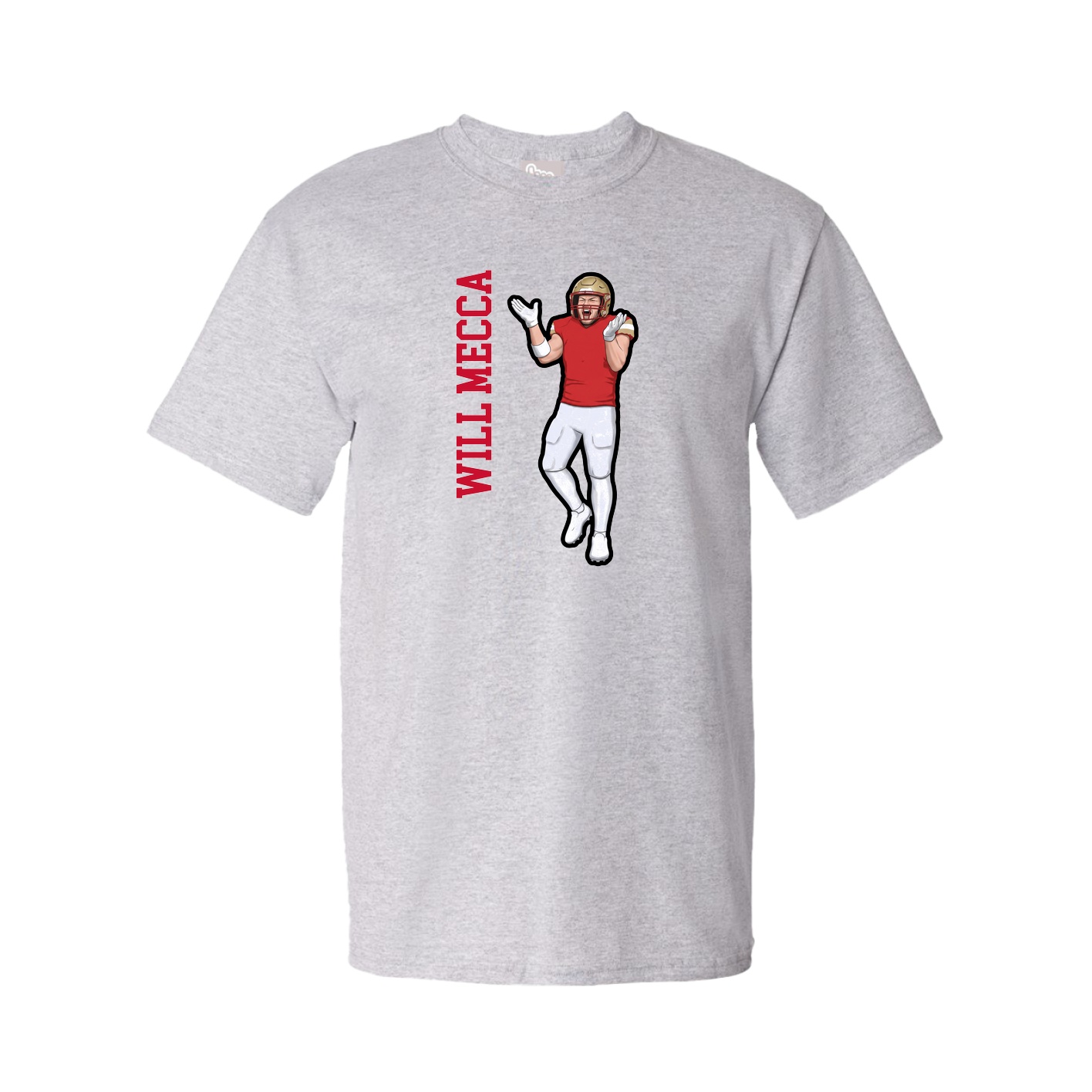 Tee — Name Vertical in Grey