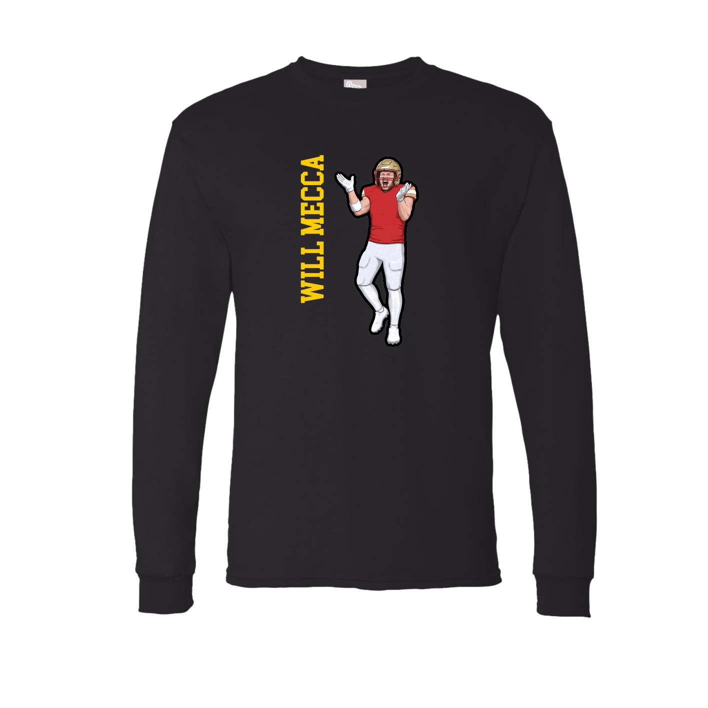 Long Sleeve Tee — Name Vertical in Black