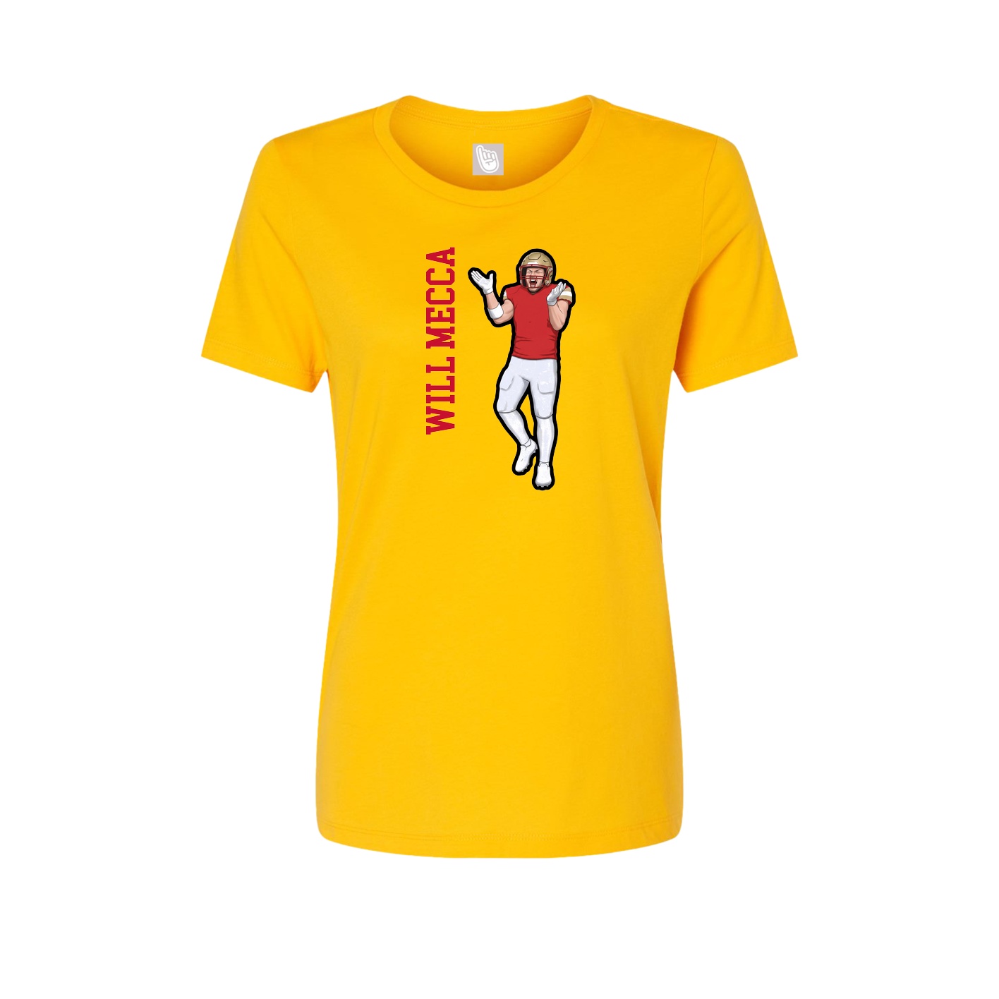 Fitted Women's Tee — Name Vertical in Gold