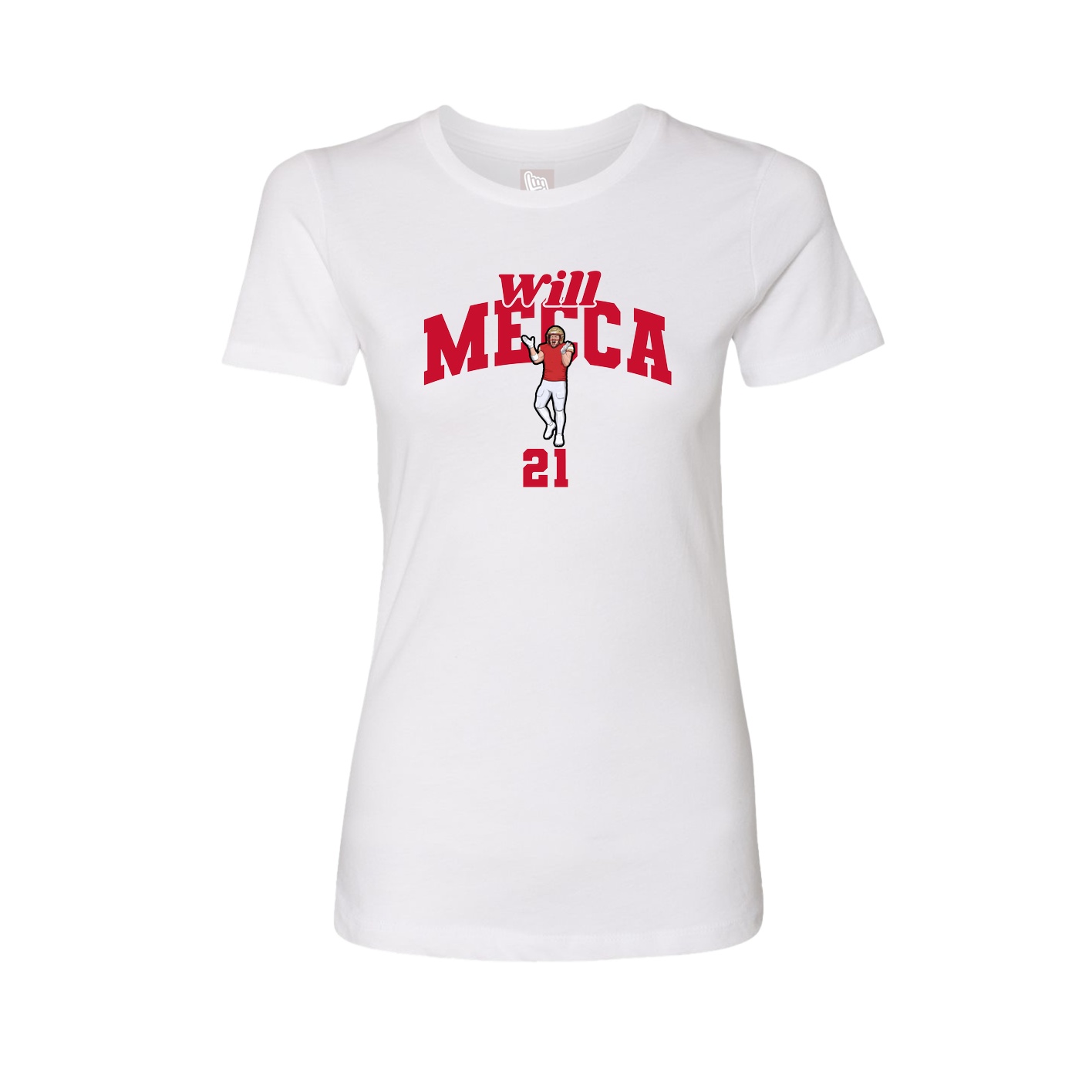 Fitted Women's Tee — Signature Arch in White