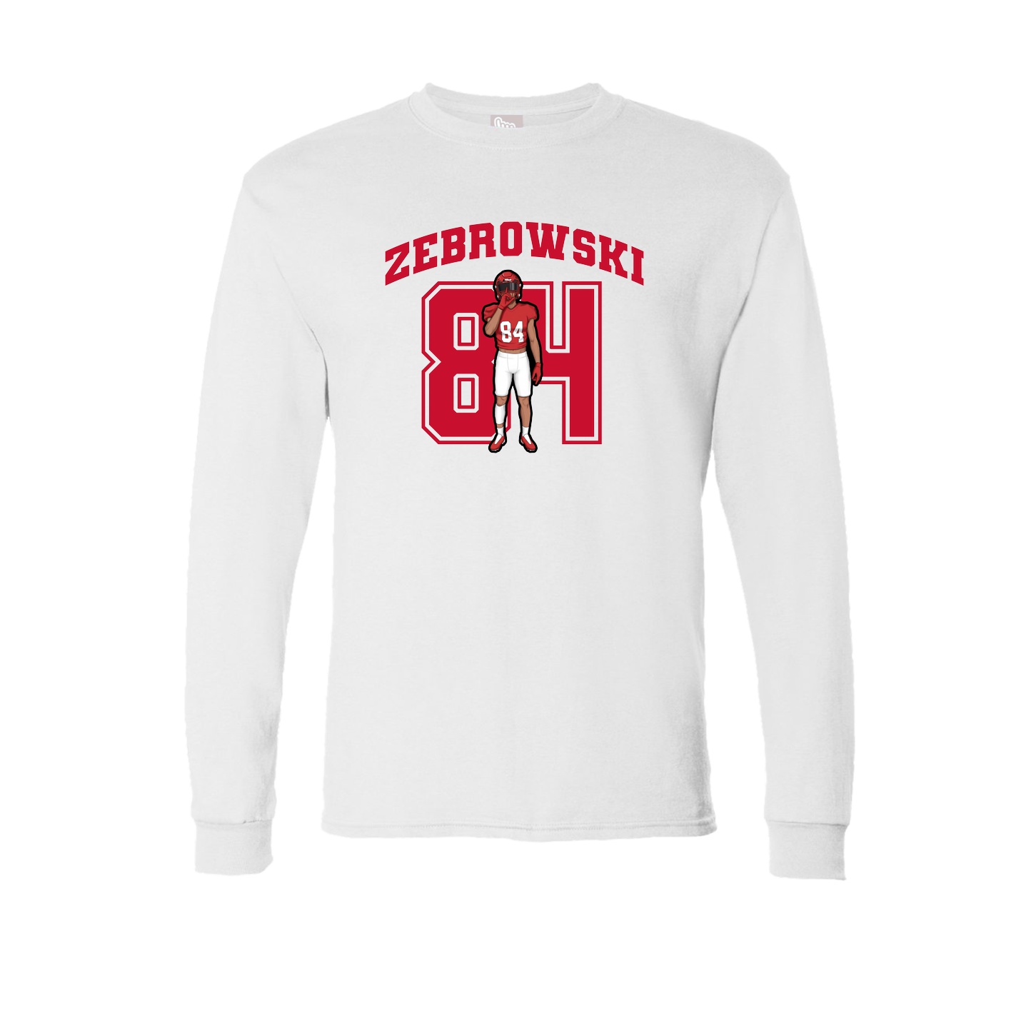 Long Sleeve Tee — Number in White