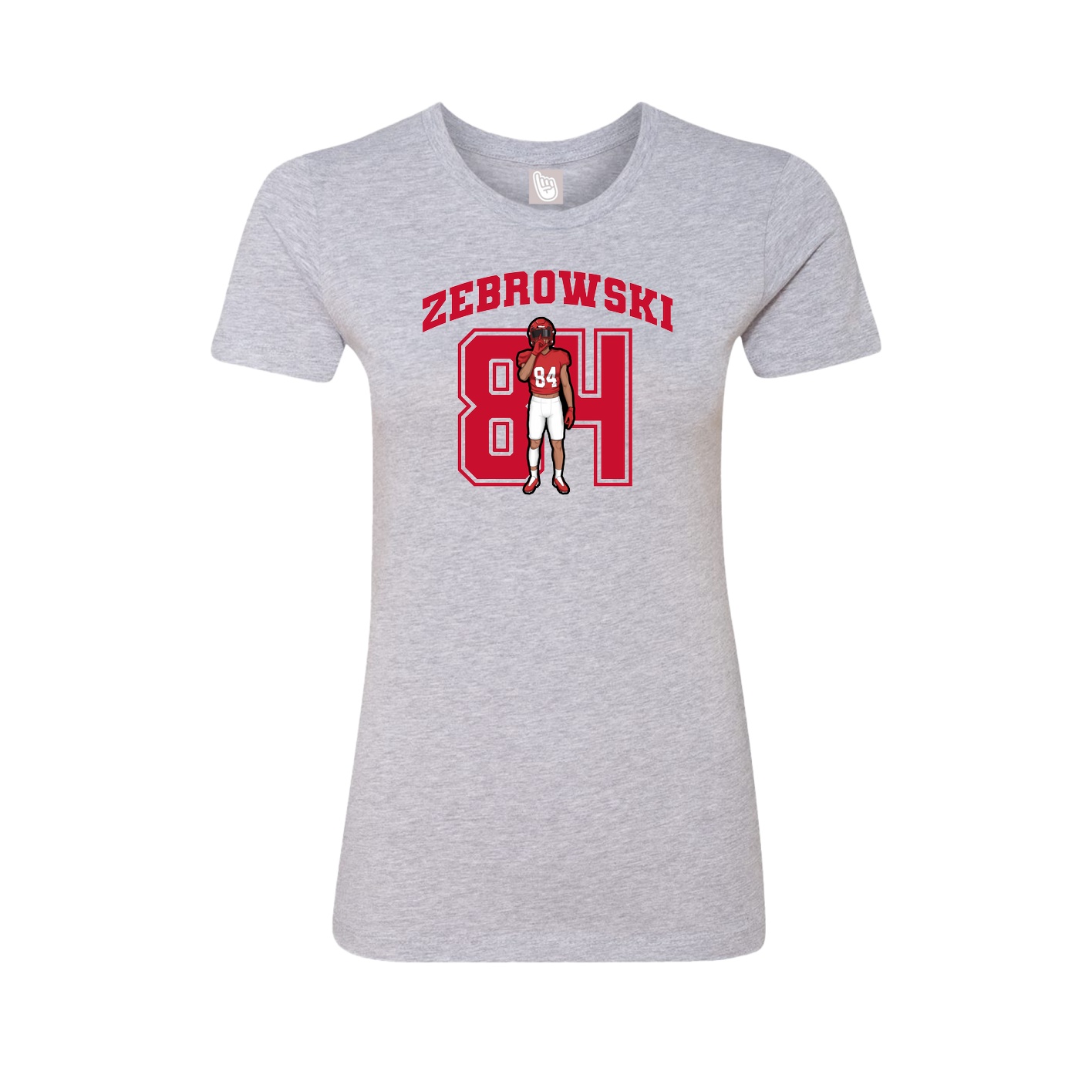Fitted Women's Tee — Number in Grey