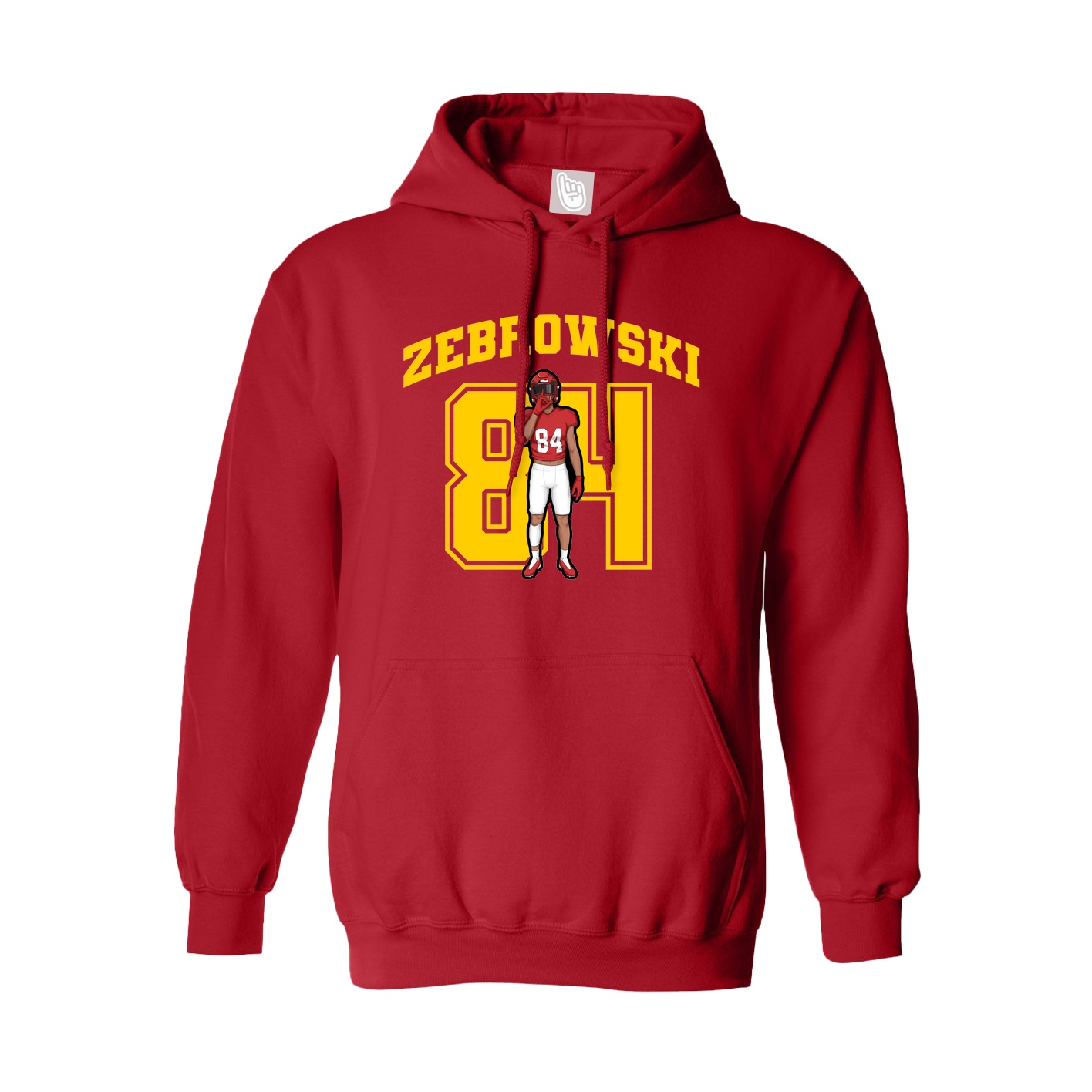 Youth Hoodie — Number in Red