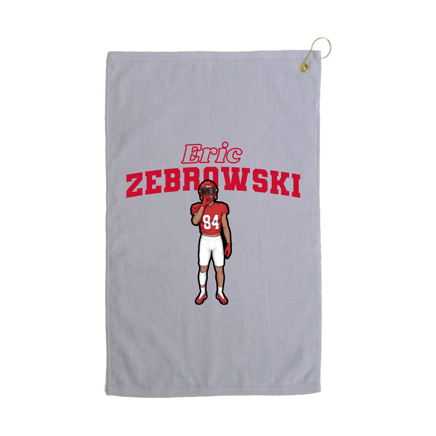 Golf Towel — Name Arch in Grey