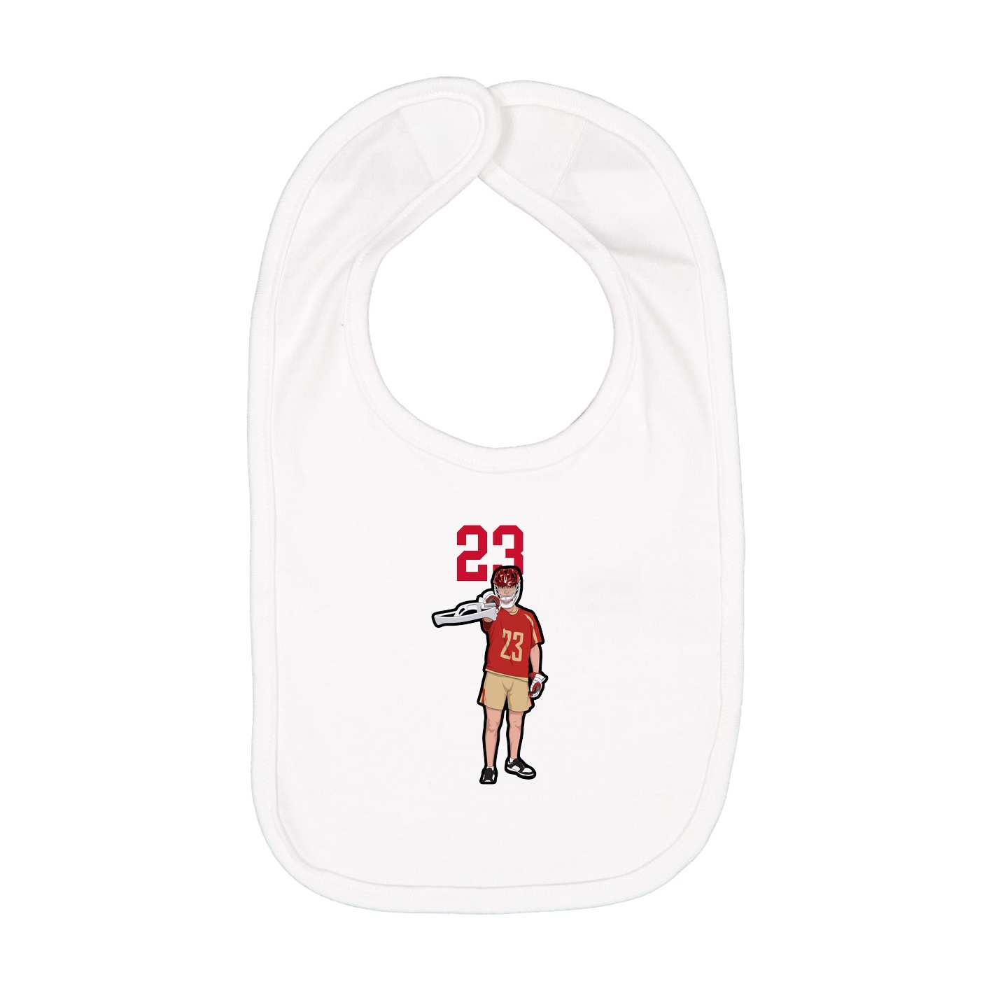 Infant Bib — Number Top in White