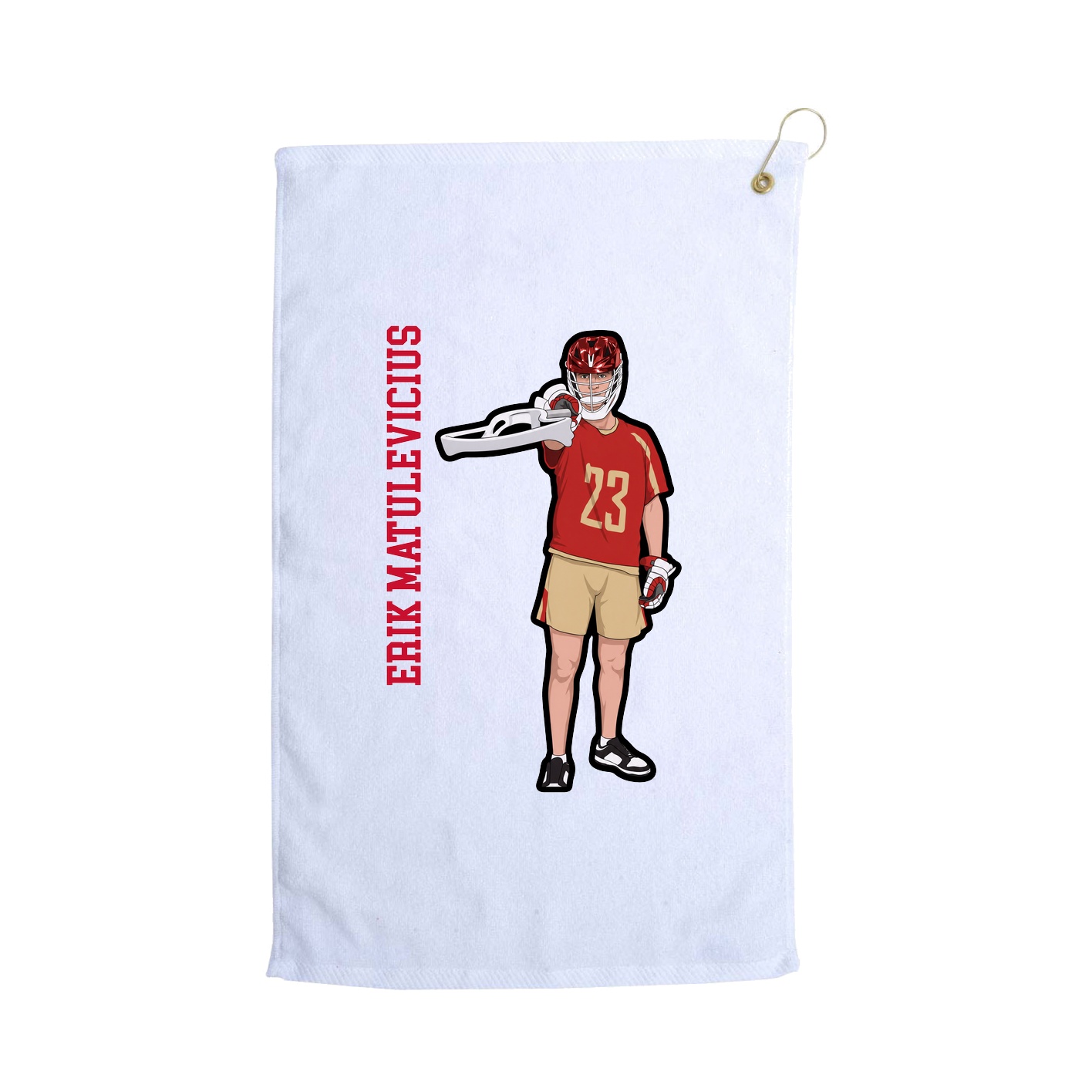 Golf Towel — Name Vertical in White