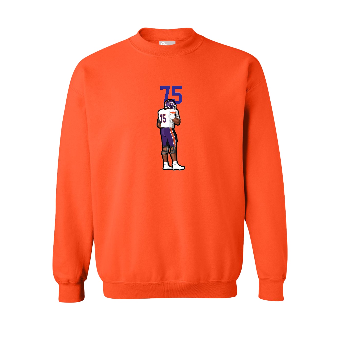 Fleece Crew — Number Top in Orange