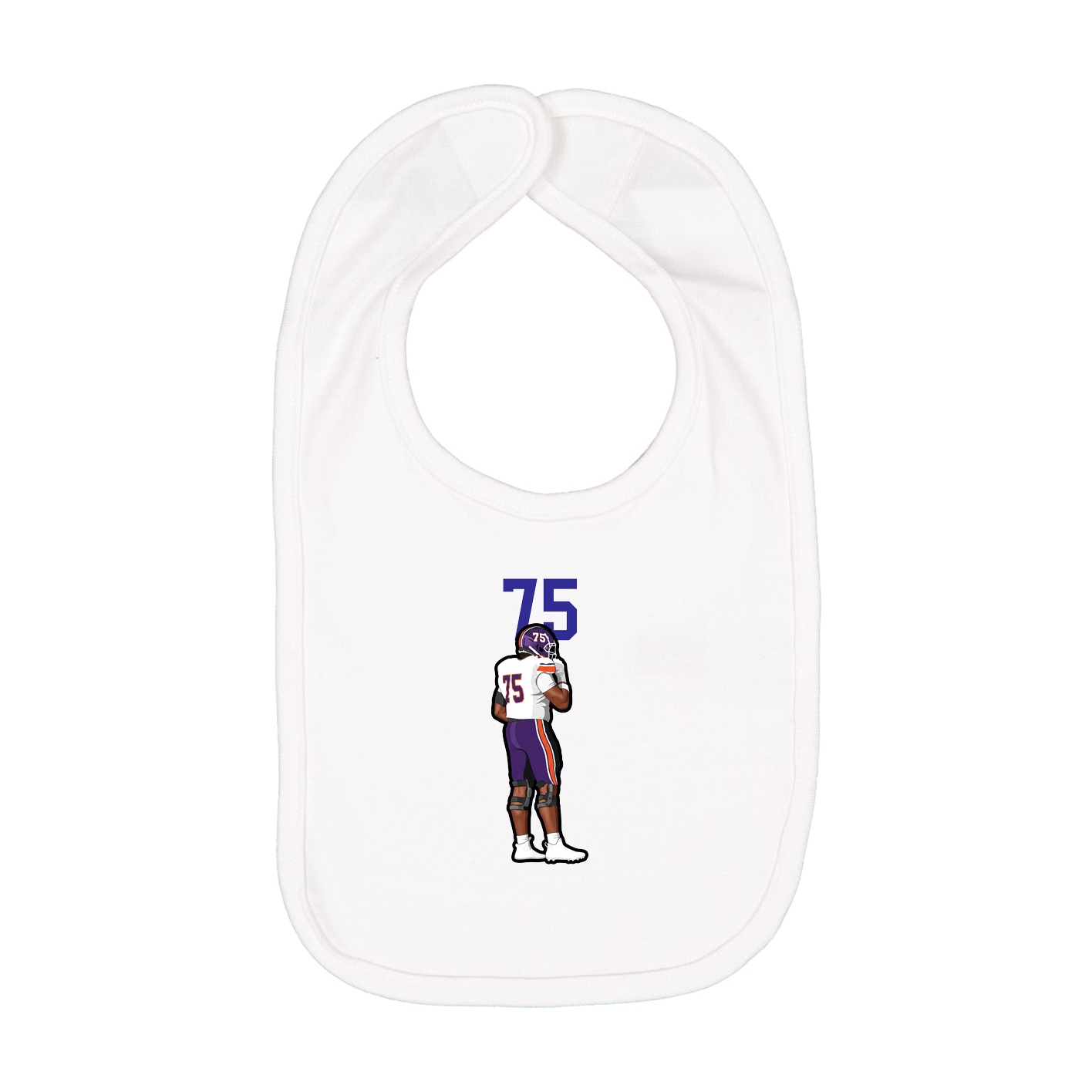 Infant Bib — Number Top in White