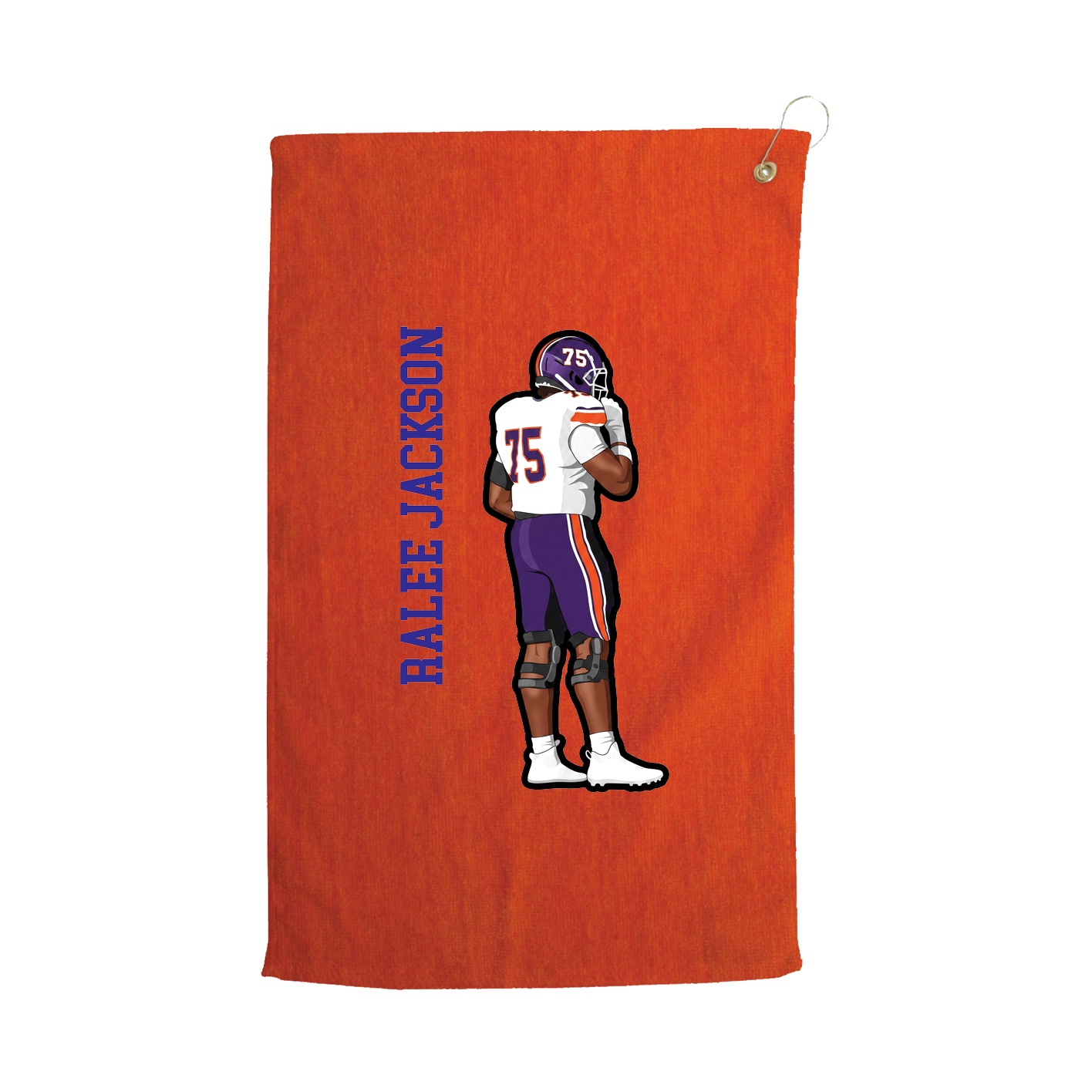 Golf Towel — Name Vertical in Orange