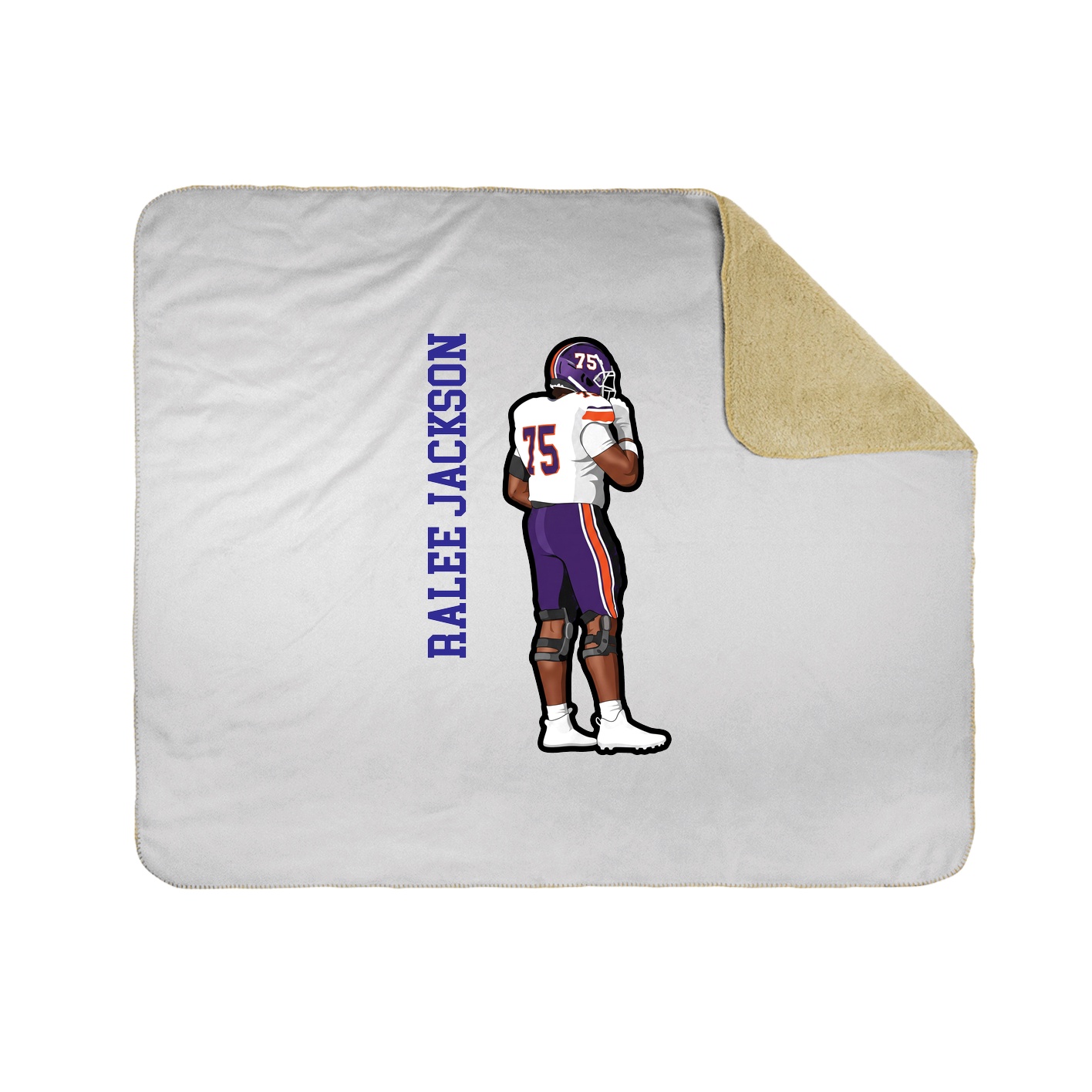 Throw Blanket — Name Vertical in White