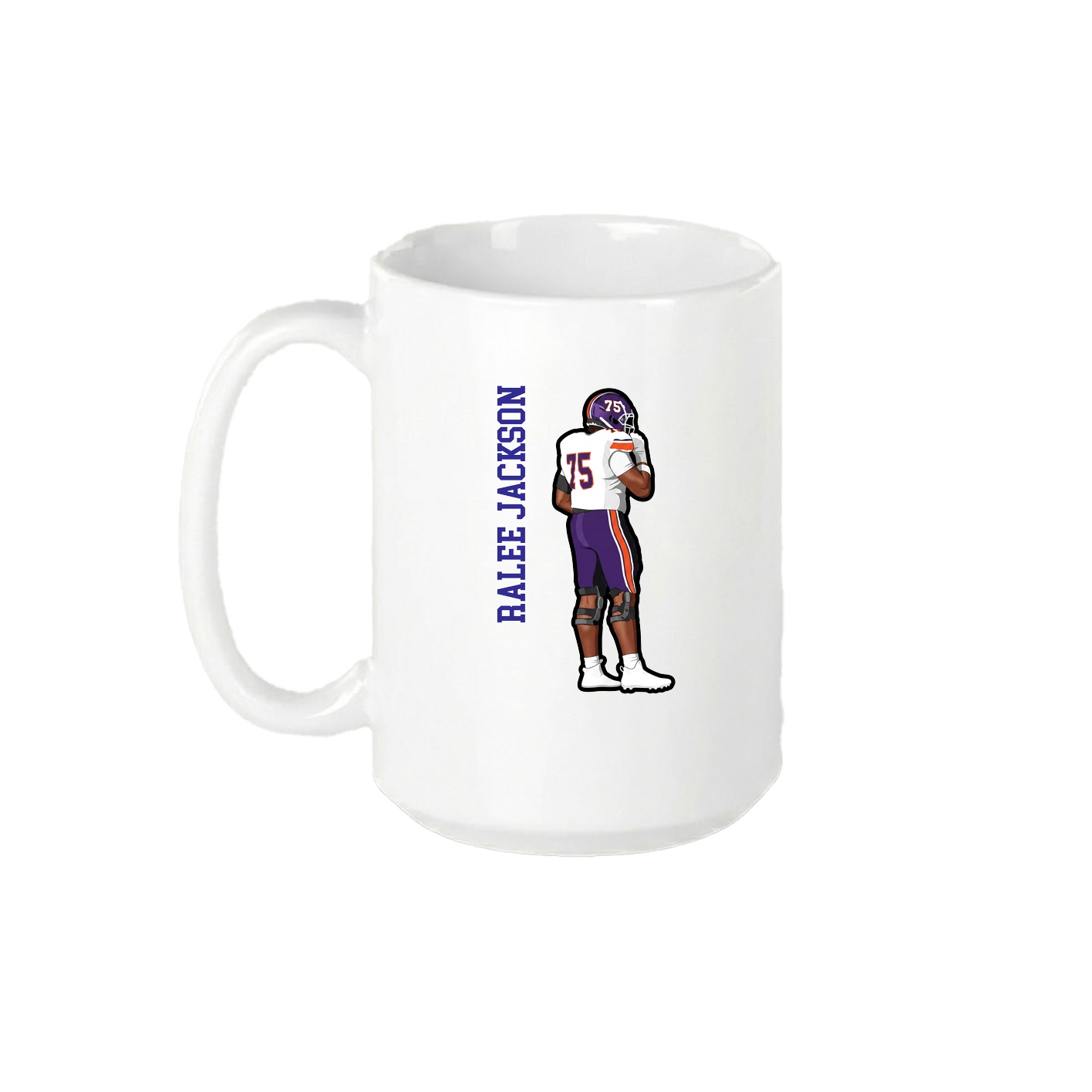 15oz Coffee Mug — Name Vertical in White