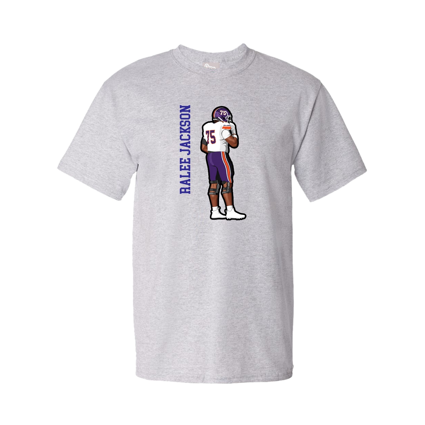 Tee — Name Vertical in Grey