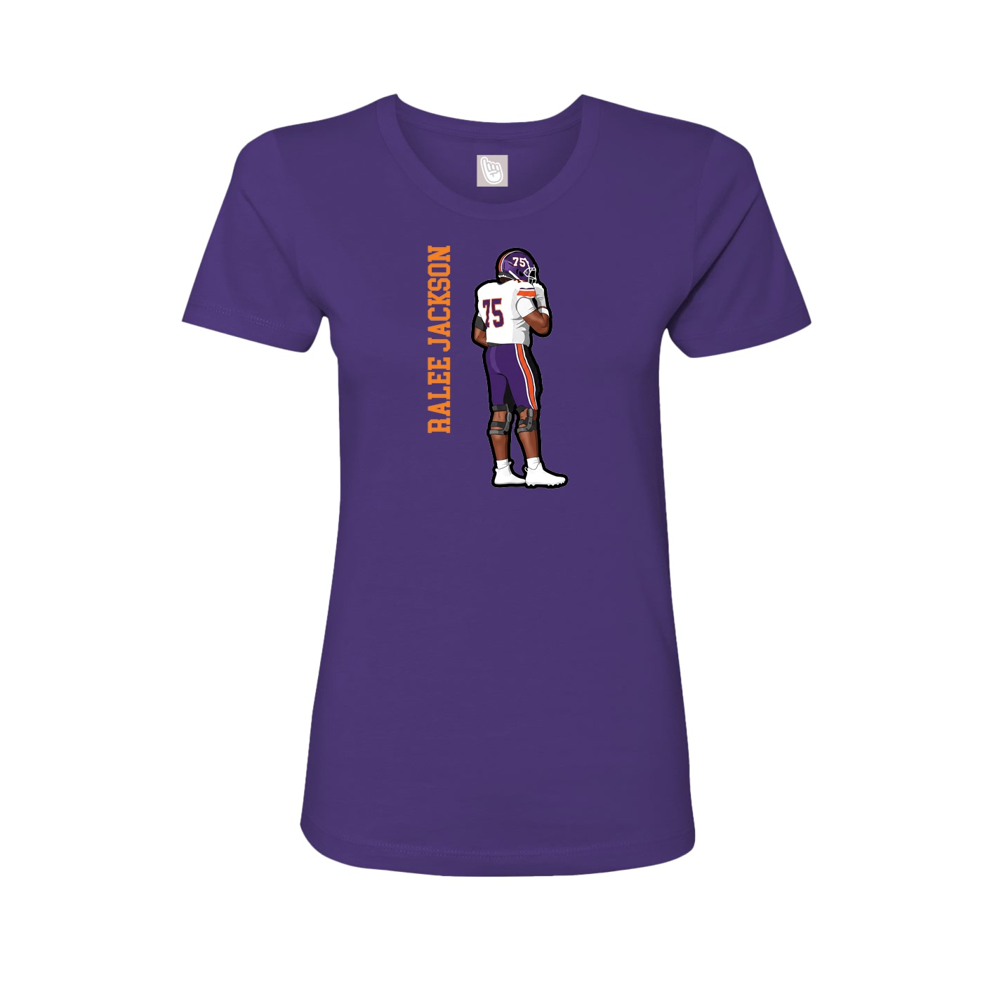 Fitted Women's Tee — Name Vertical in Purple