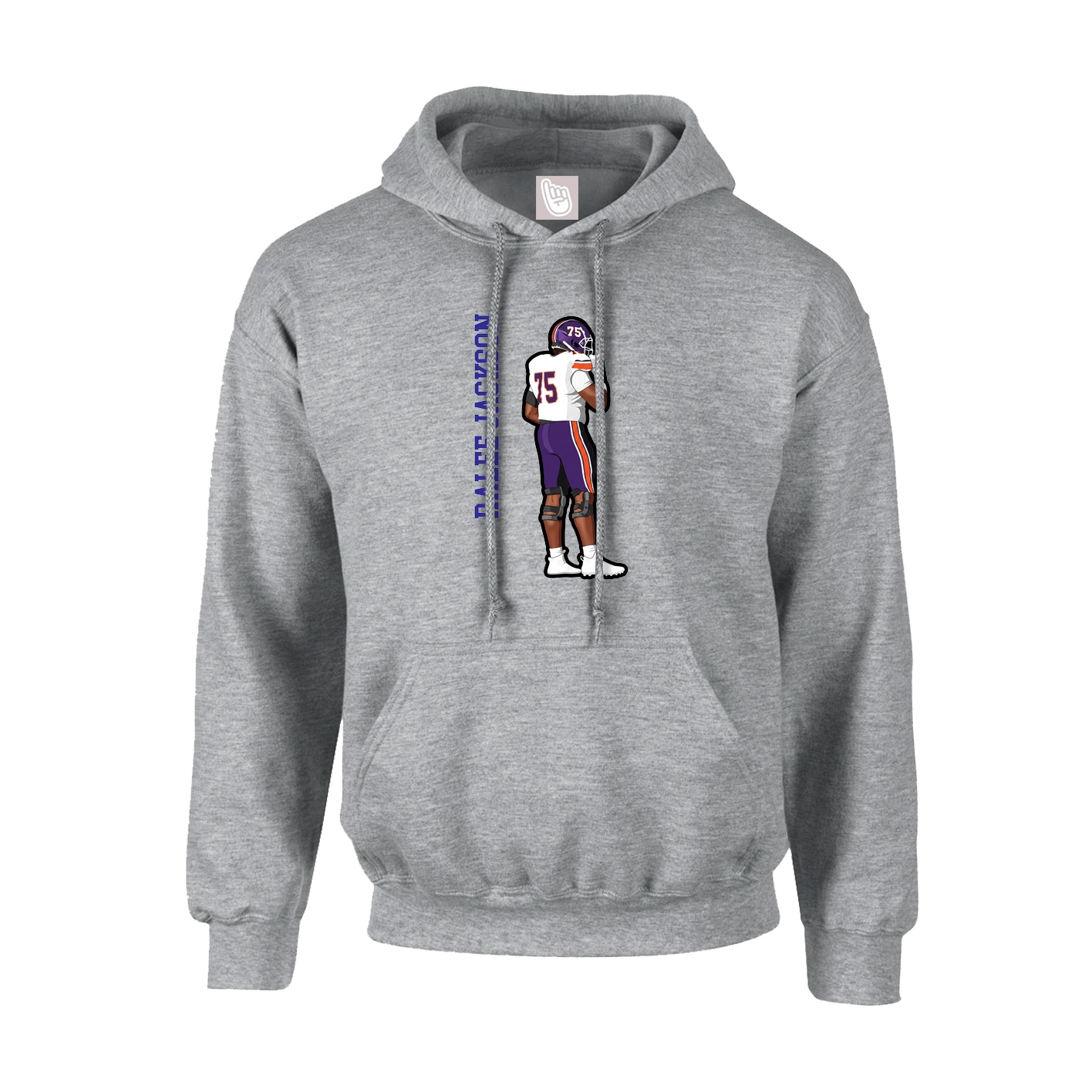Youth Hoodie — Name Vertical in Grey