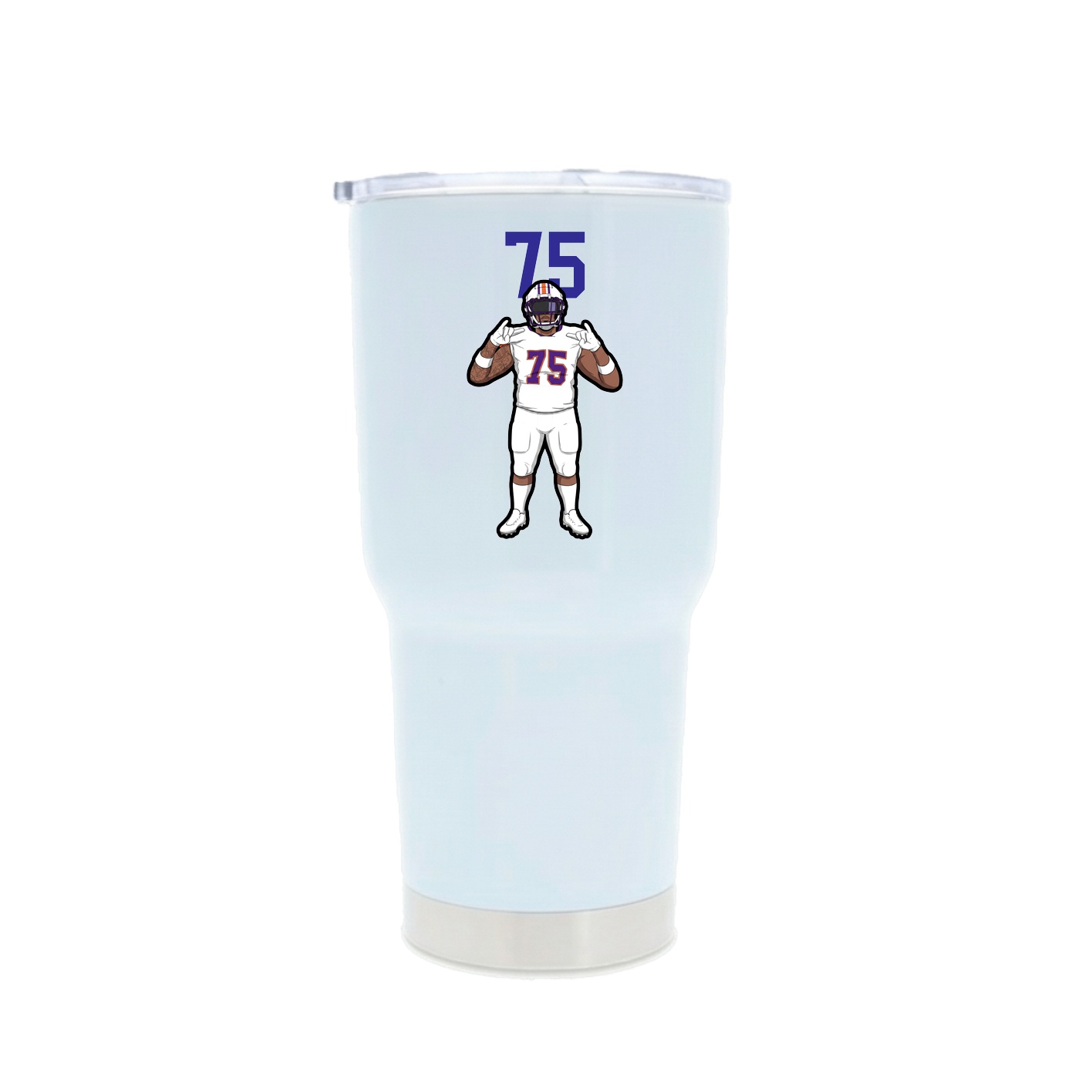 30oz Stainless Steel Tumbler — Number Top in White