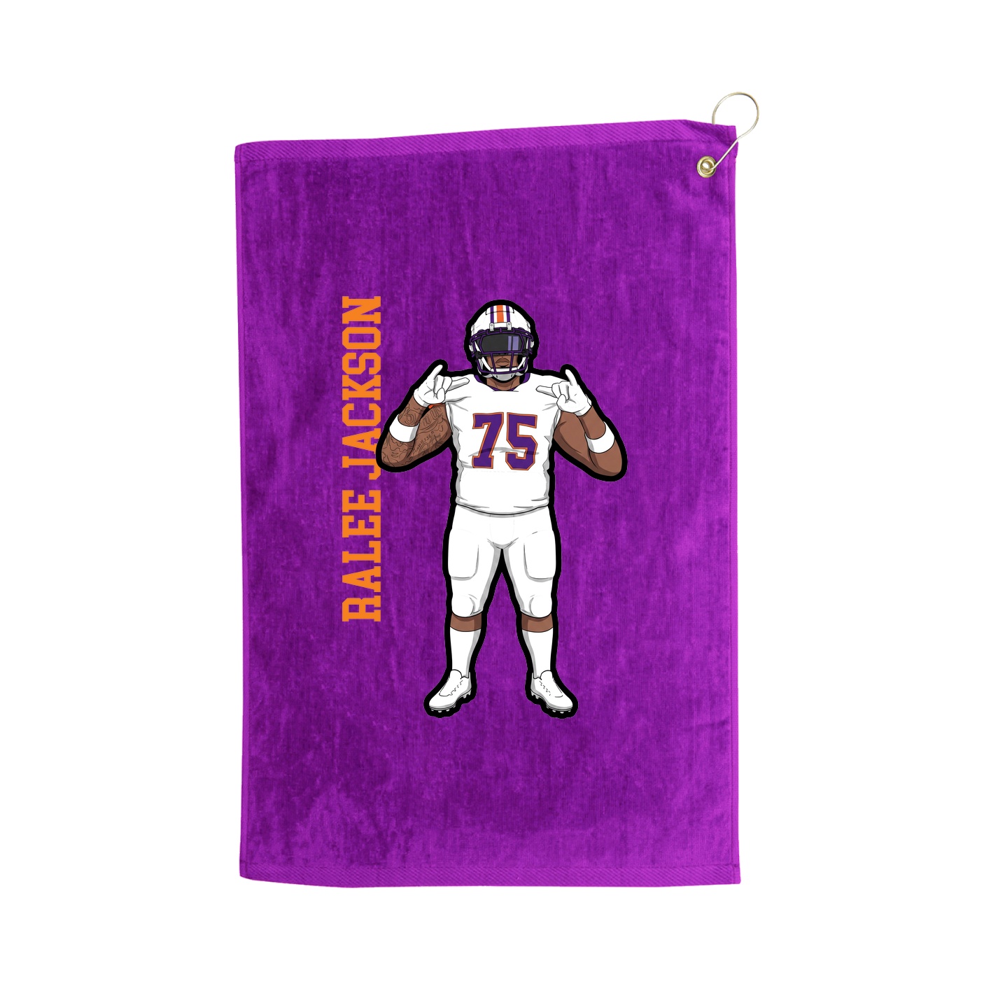 Golf Towel — Name Vertical in Purple