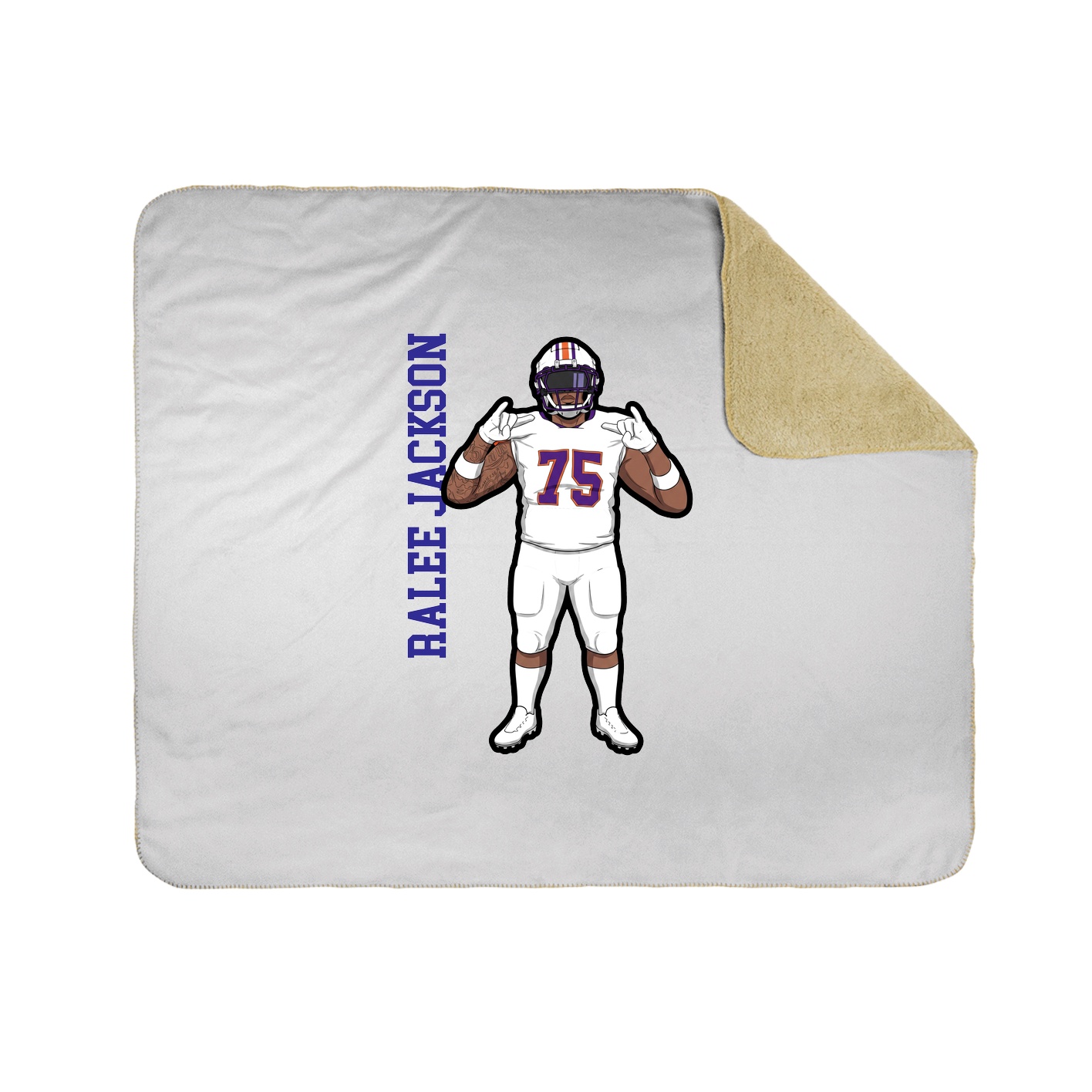 Throw Blanket — Name Vertical in White