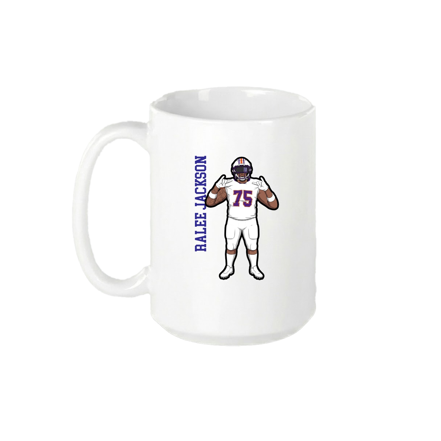 15oz Coffee Mug — Name Vertical in White