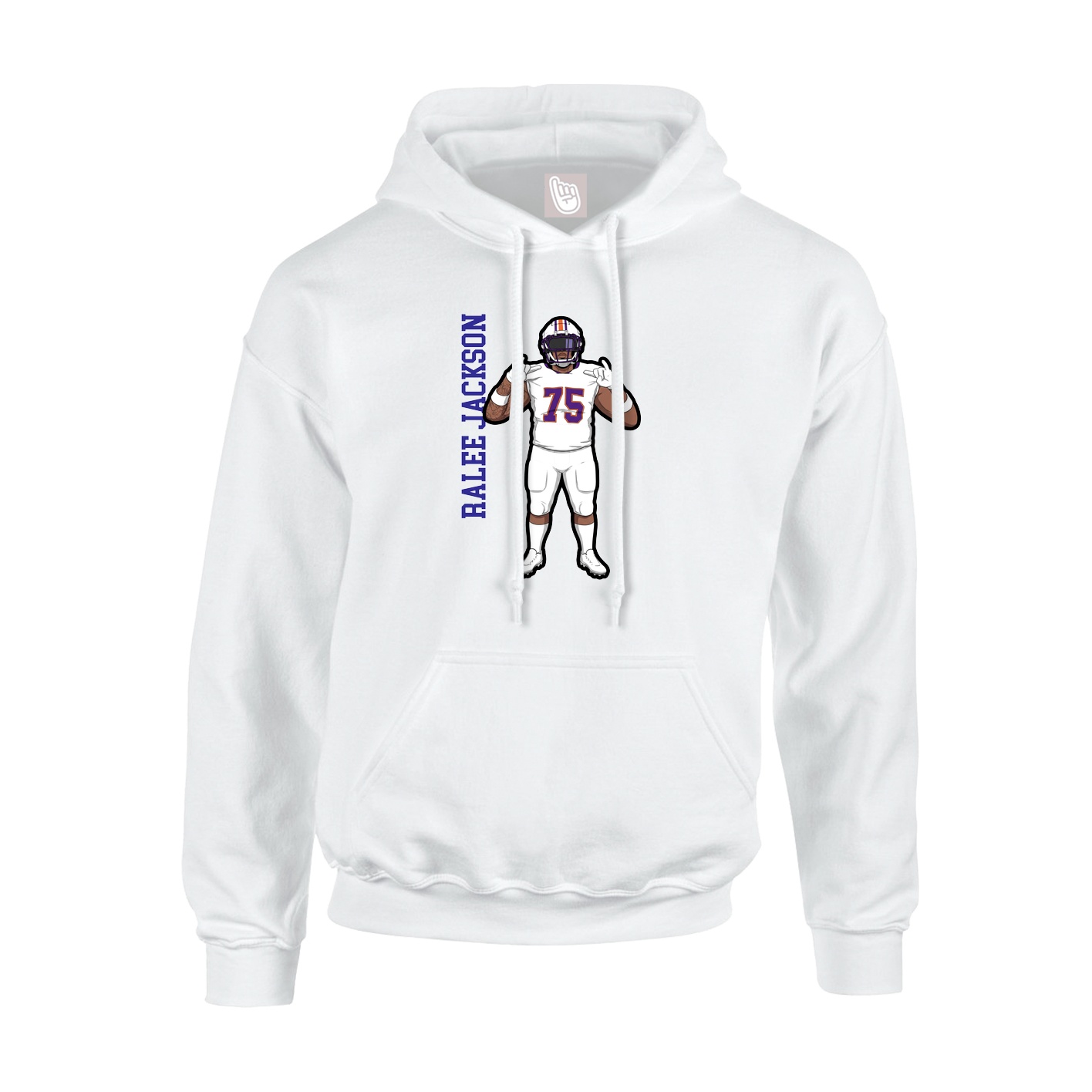 Hoodie — Name Vertical in White