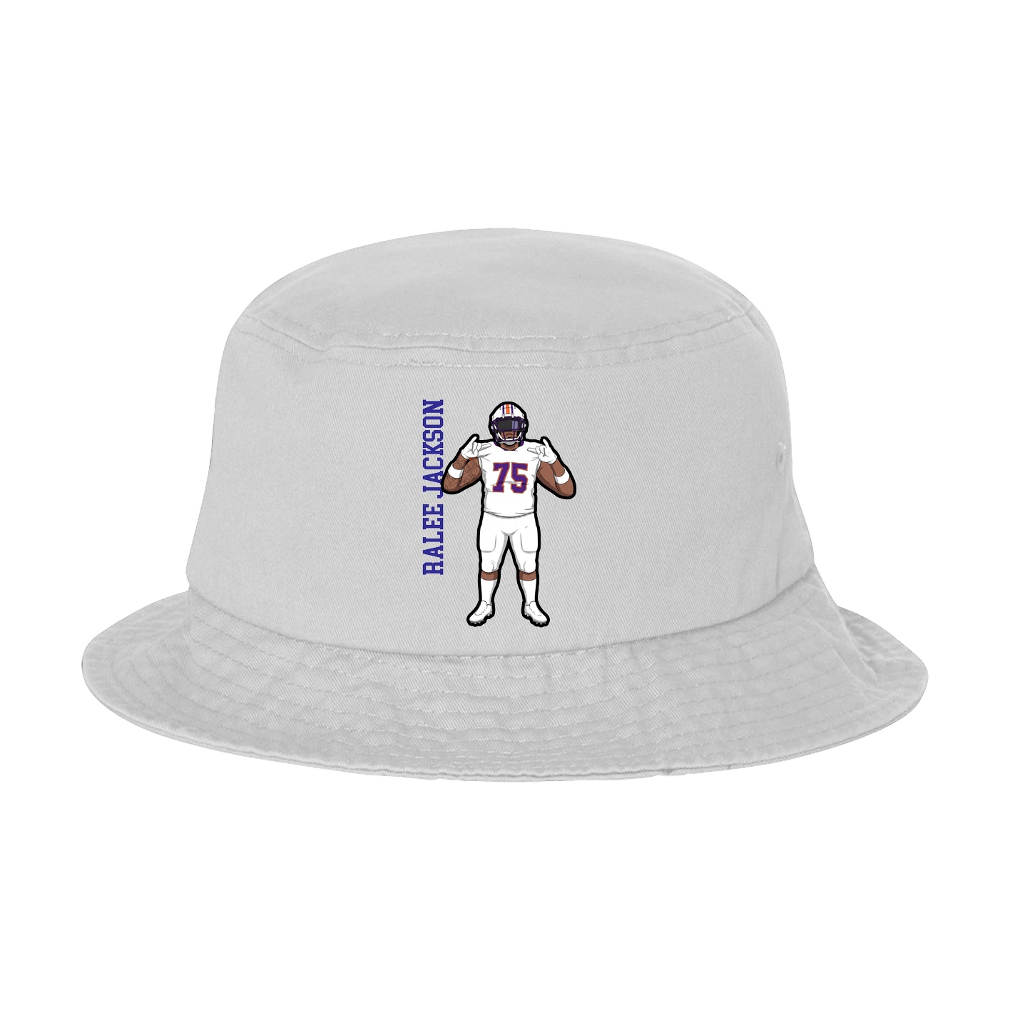 Bucket Cap — Name Vertical in White