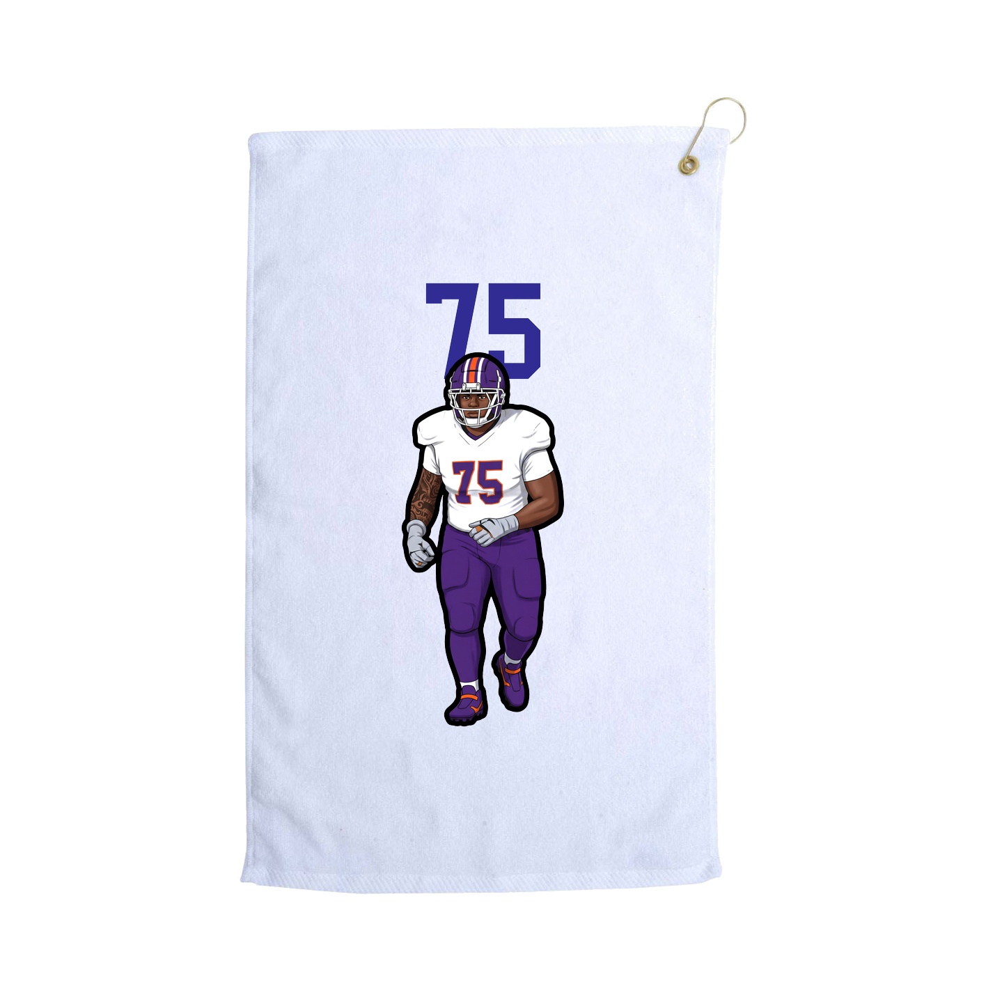 Golf Towel — Number Top in White