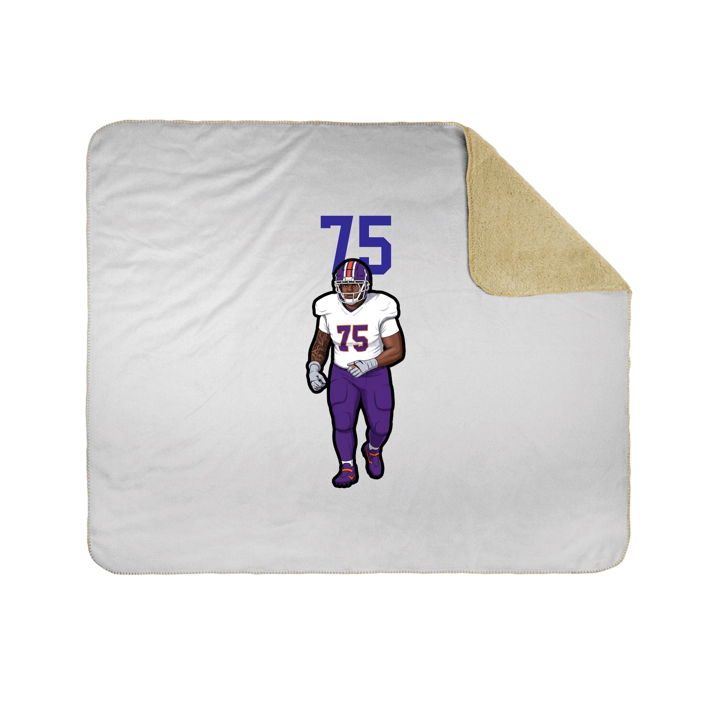 Throw Blanket — Number Top in White