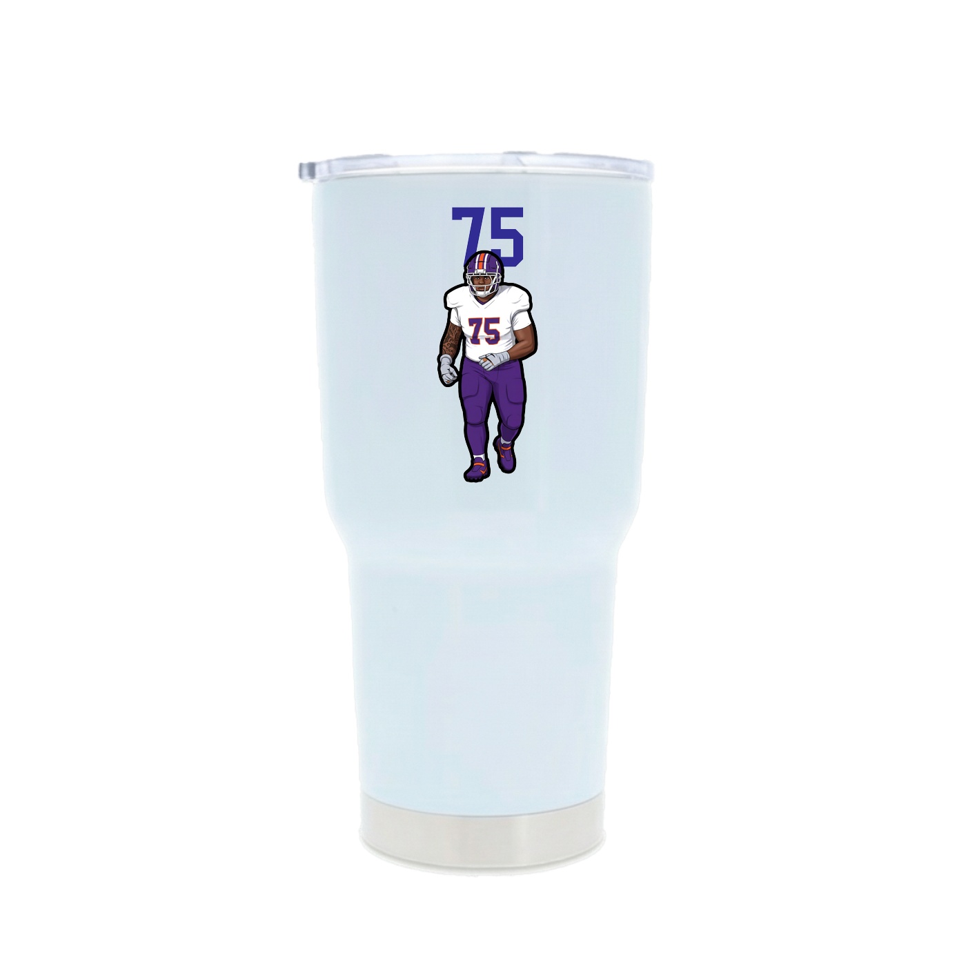 30oz Stainless Steel Tumbler — Number Top in White