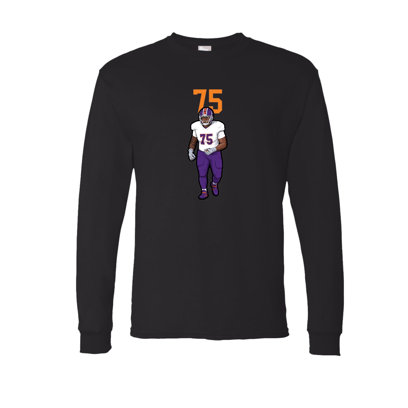 Long Sleeve Tee — Number Top in Black
