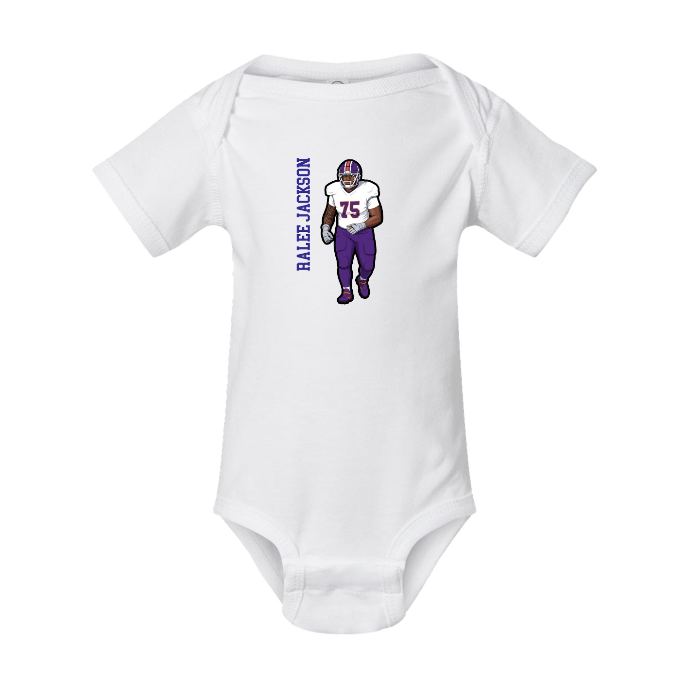 Baby Onesie — Name Vertical in White