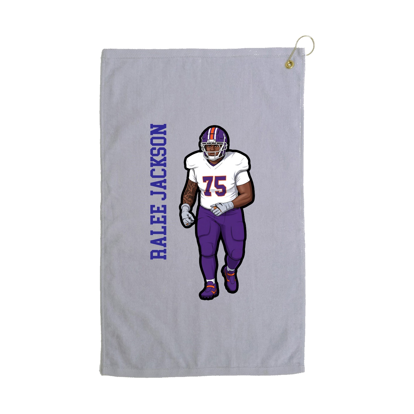 Golf Towel — Name Vertical in Grey