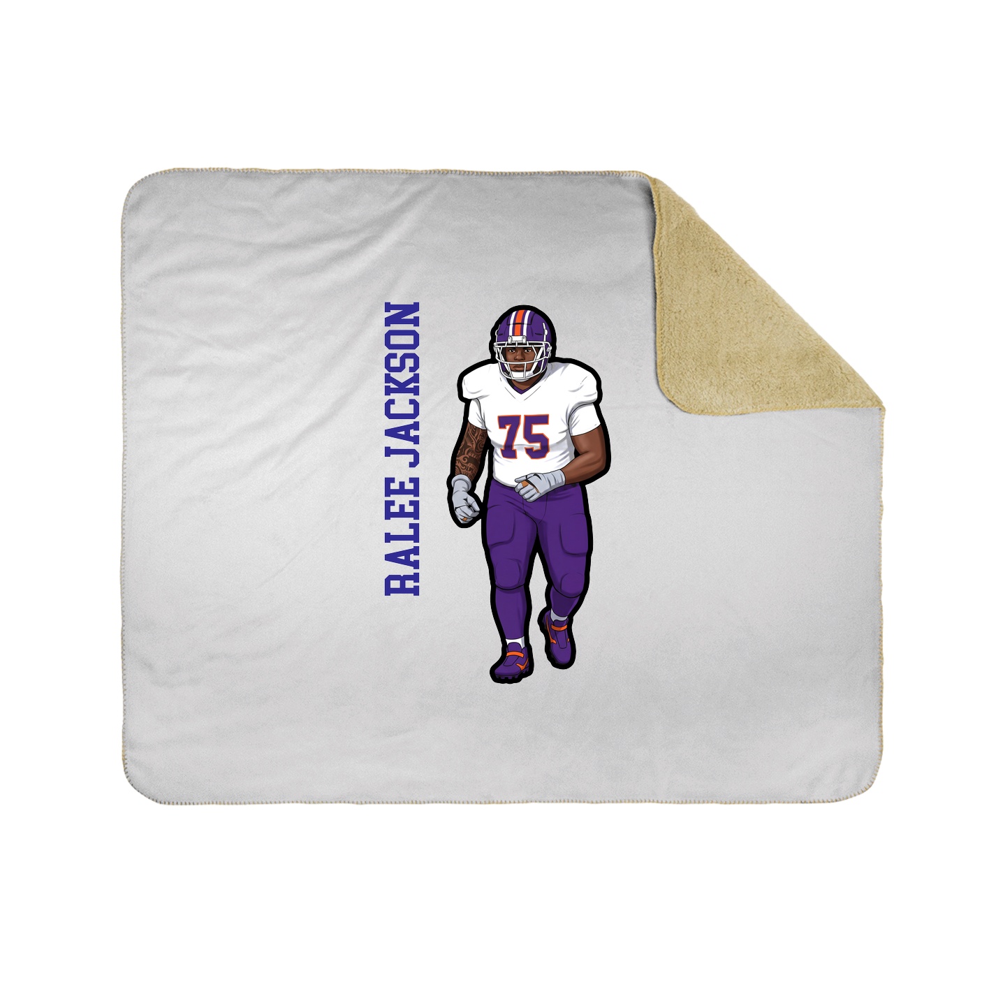 Throw Blanket — Name Vertical in White