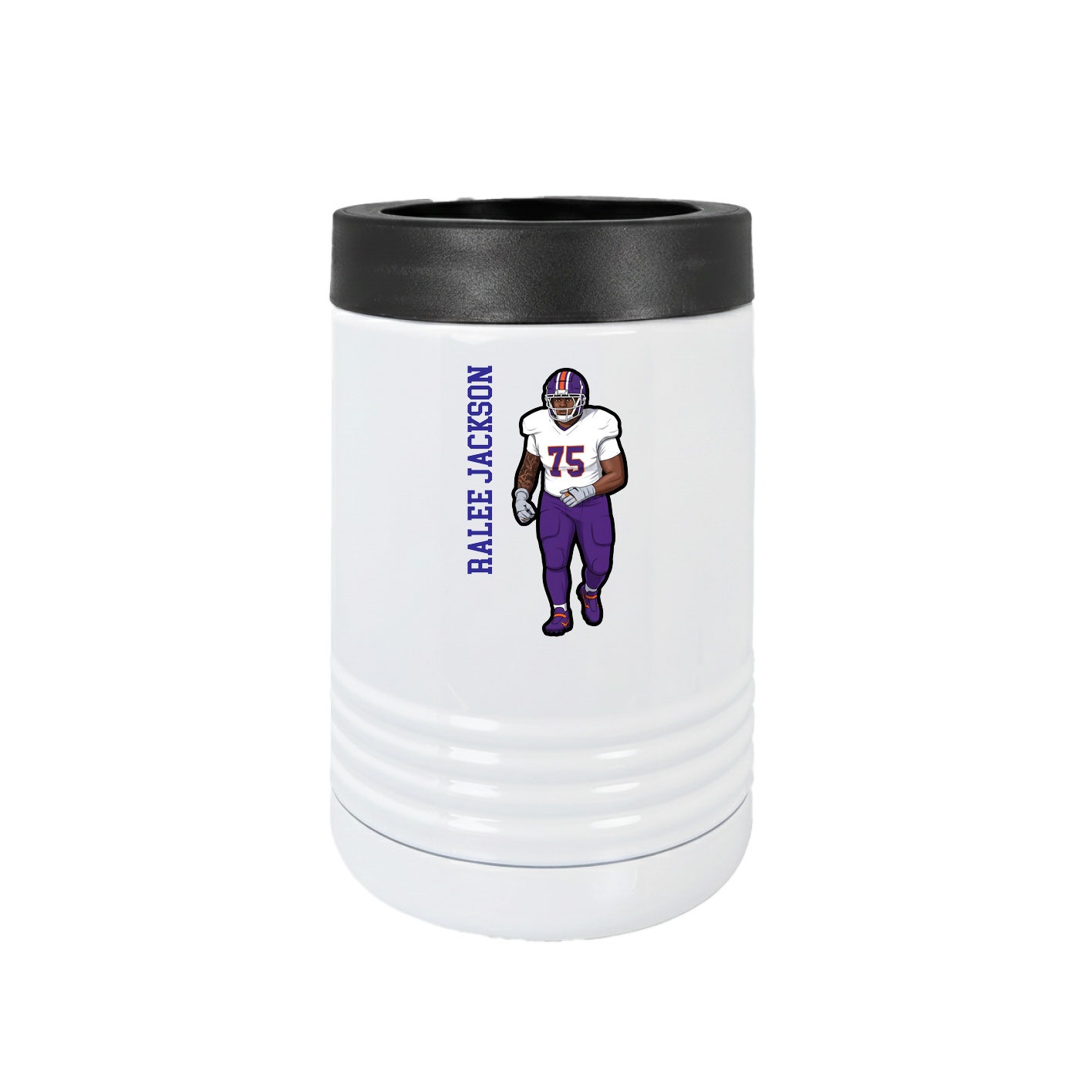 Beverage Holder — Name Vertical in White