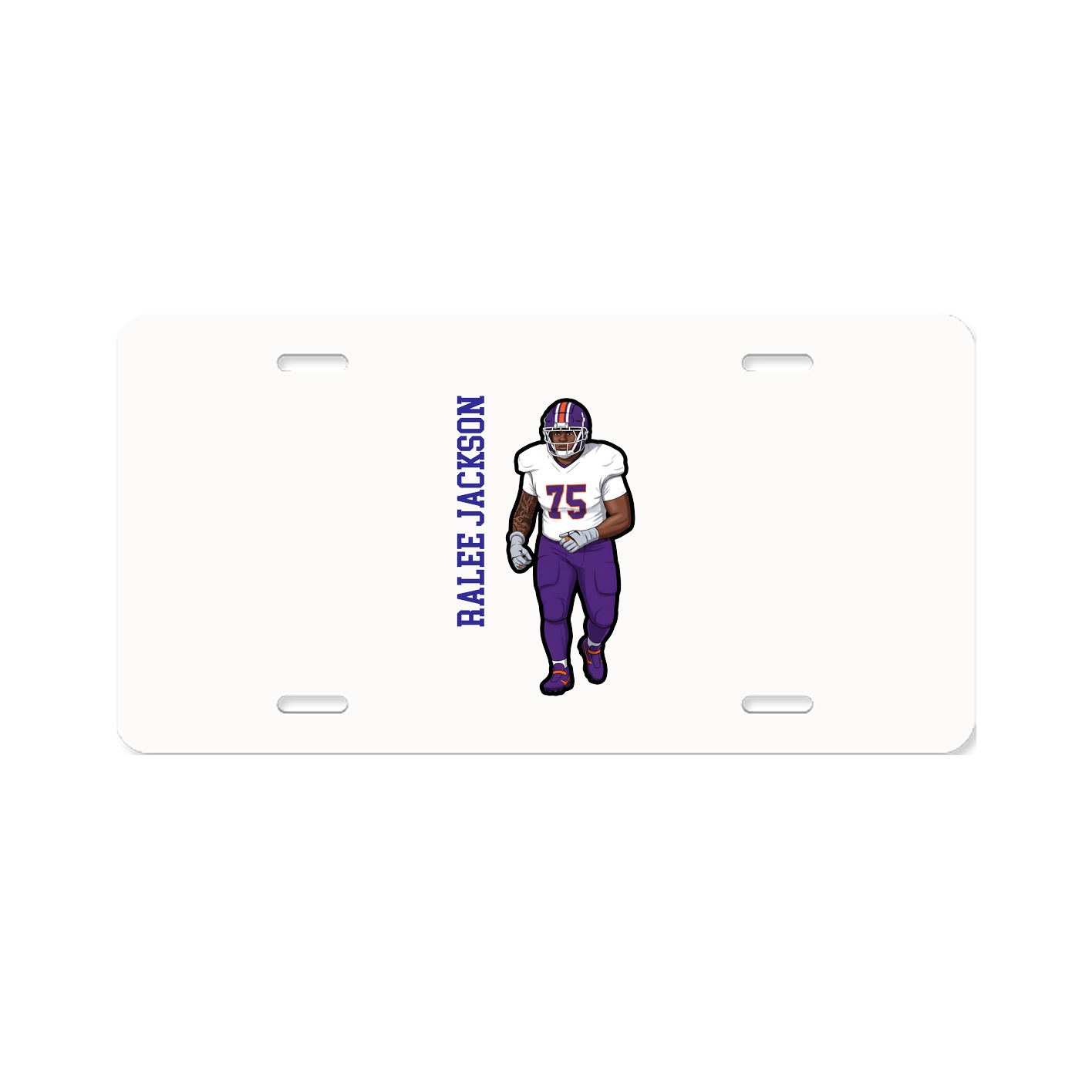 License Plate — Name Vertical in Classic