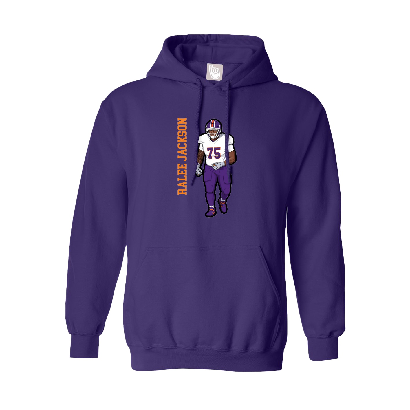 Hoodie — Name Vertical in Purple