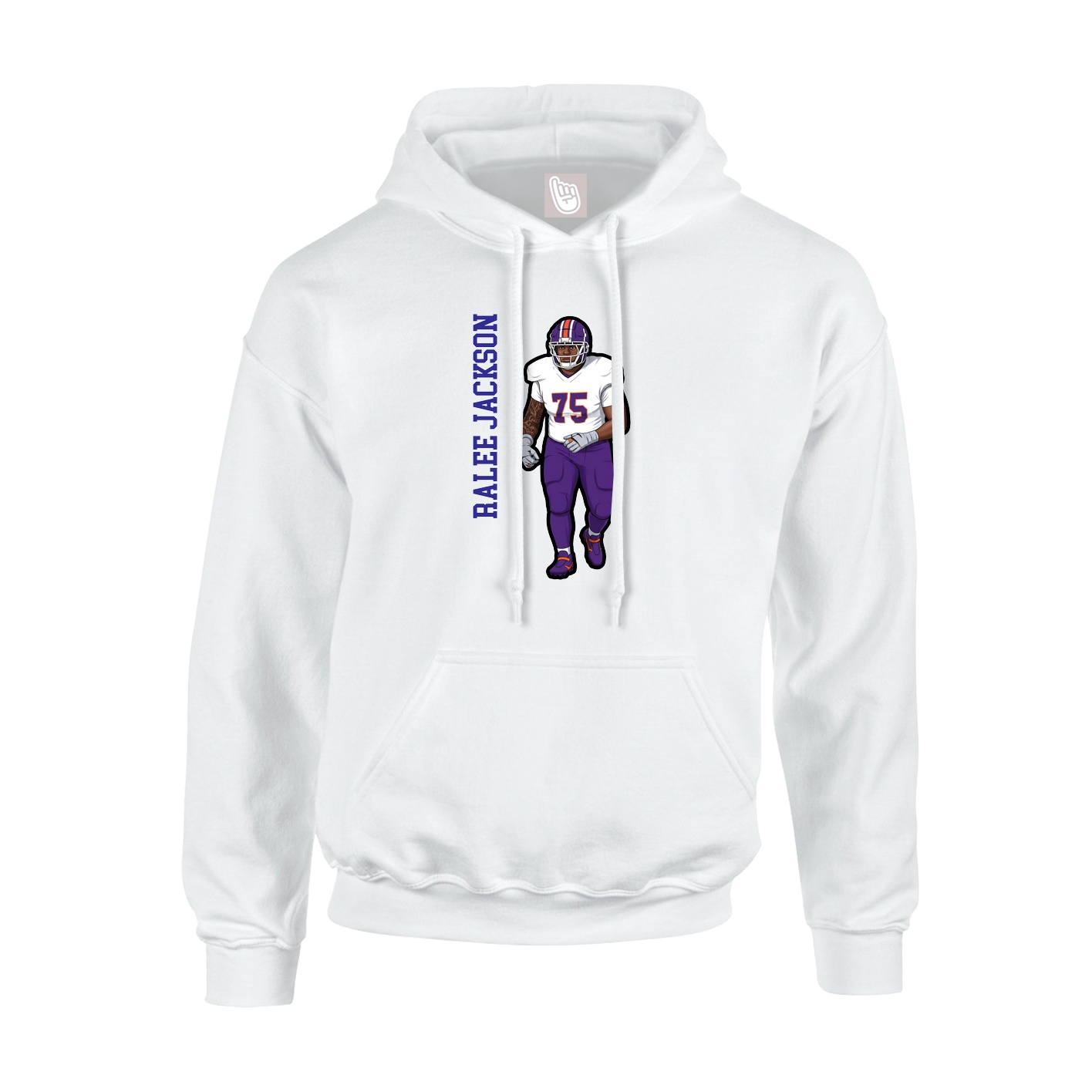 Youth Hoodie — Name Vertical in White