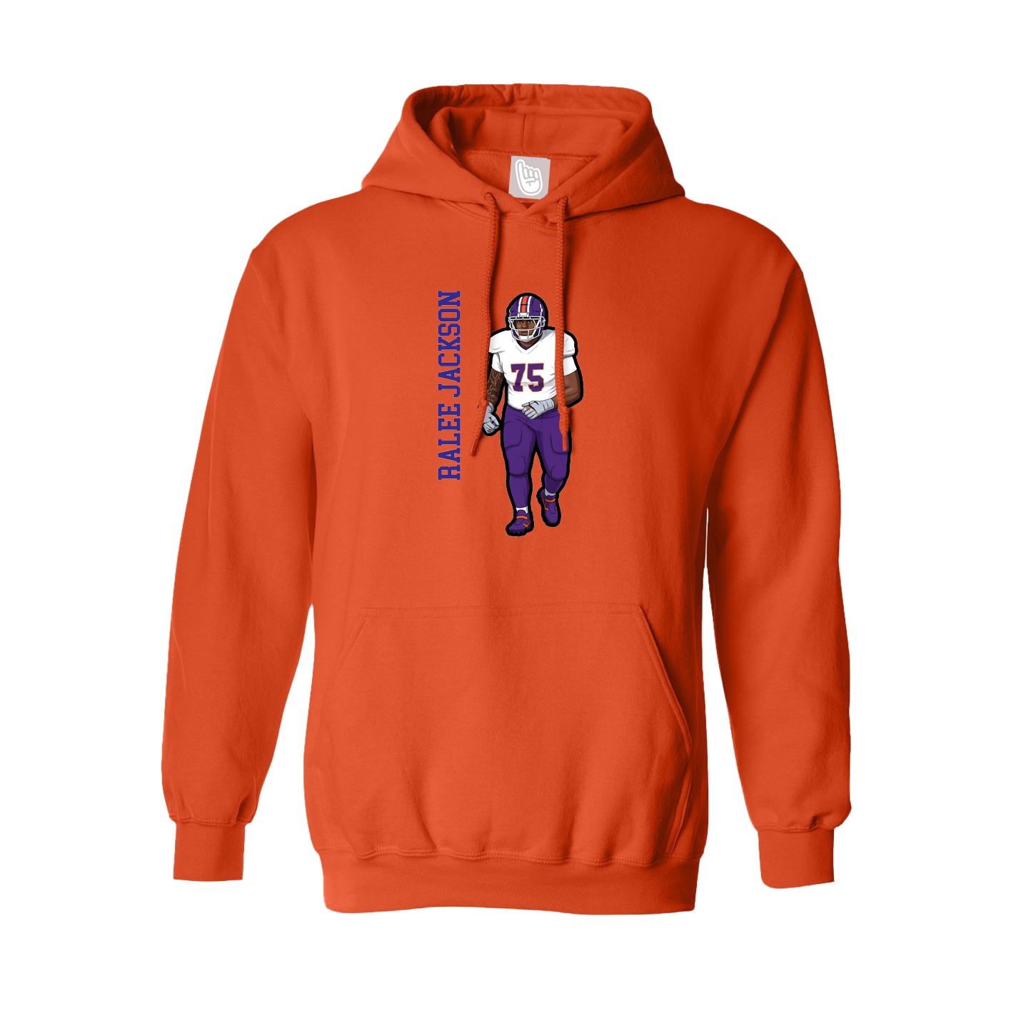 Youth Hoodie — Name Vertical in Orange