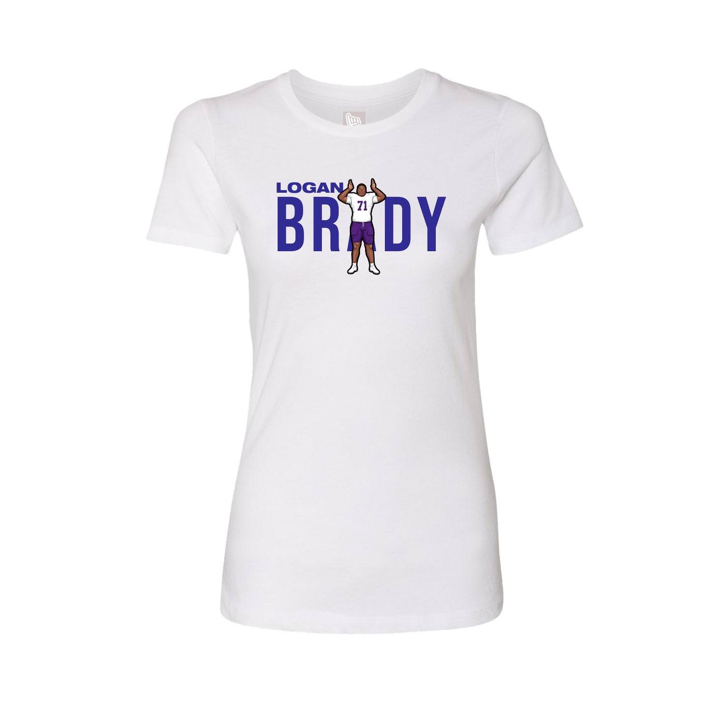 Fitted Women's Tee — Player Name in White
