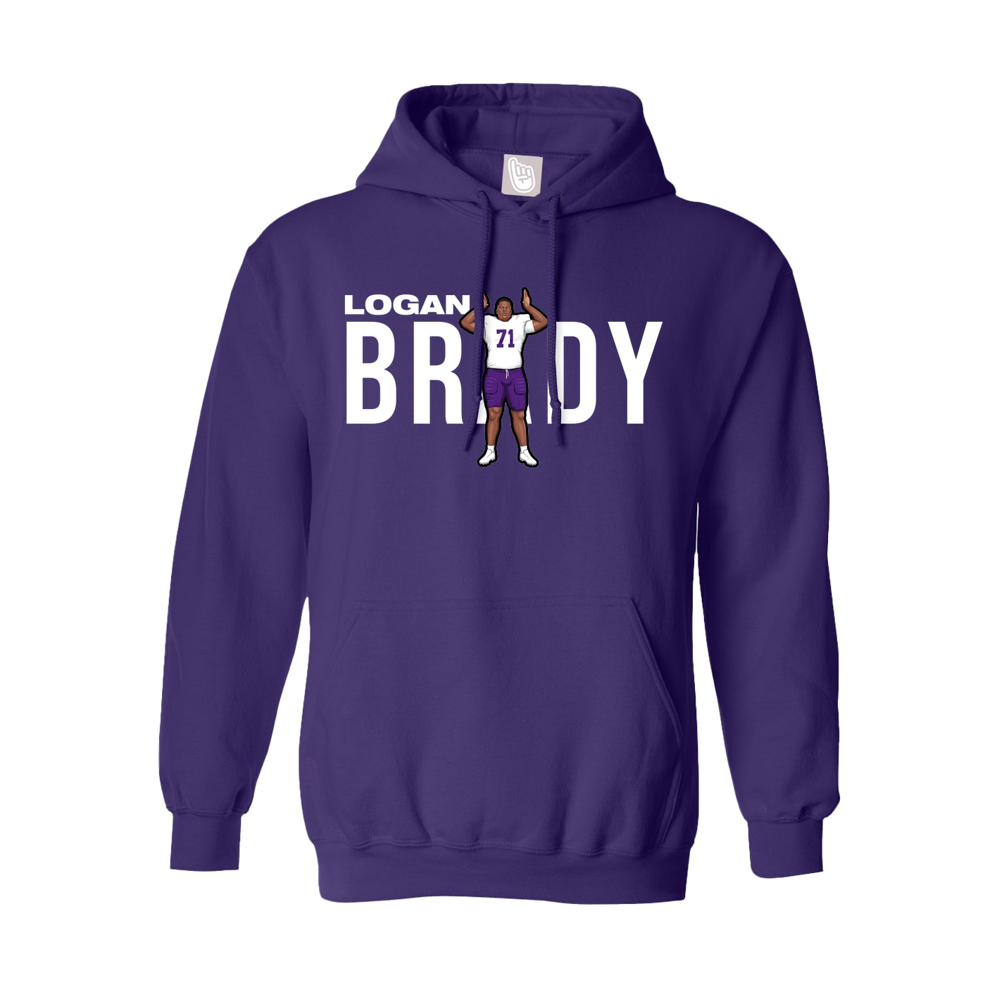Youth Hoodie — Player Name in Purple