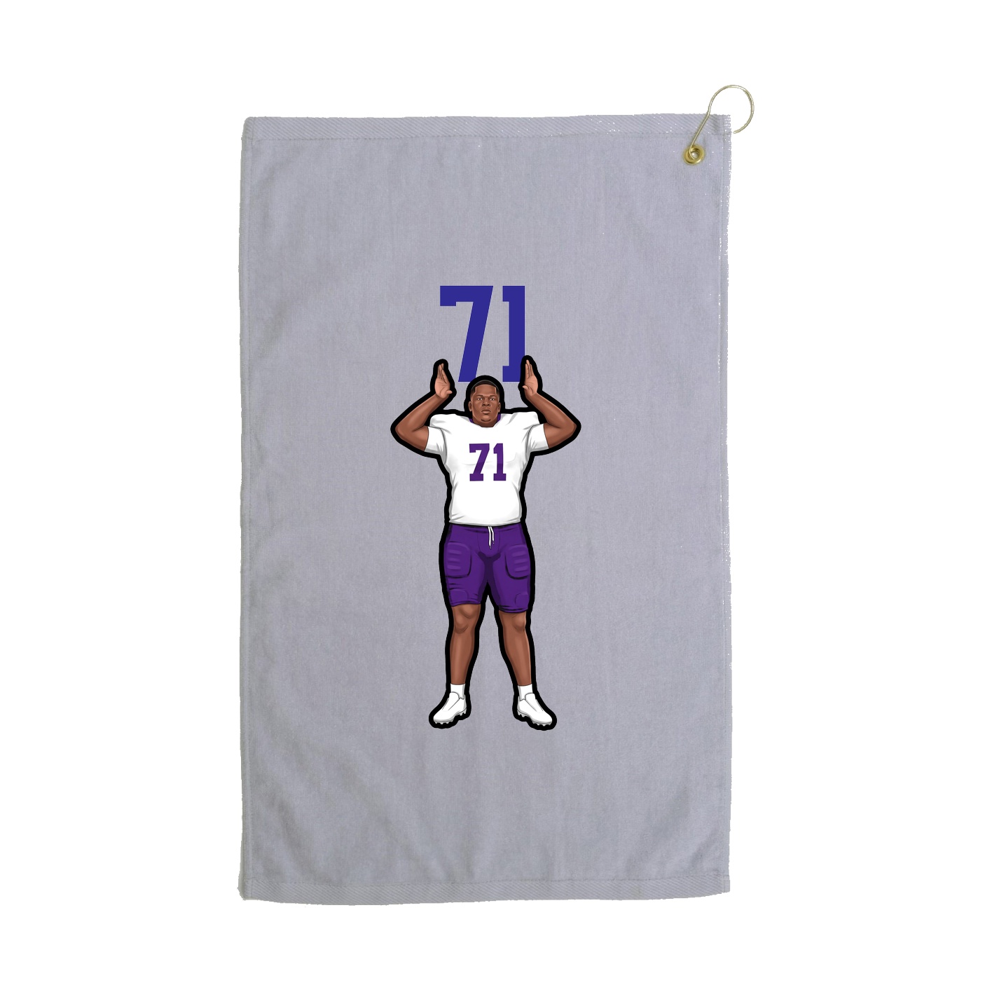 Golf Towel — Number Top in Grey