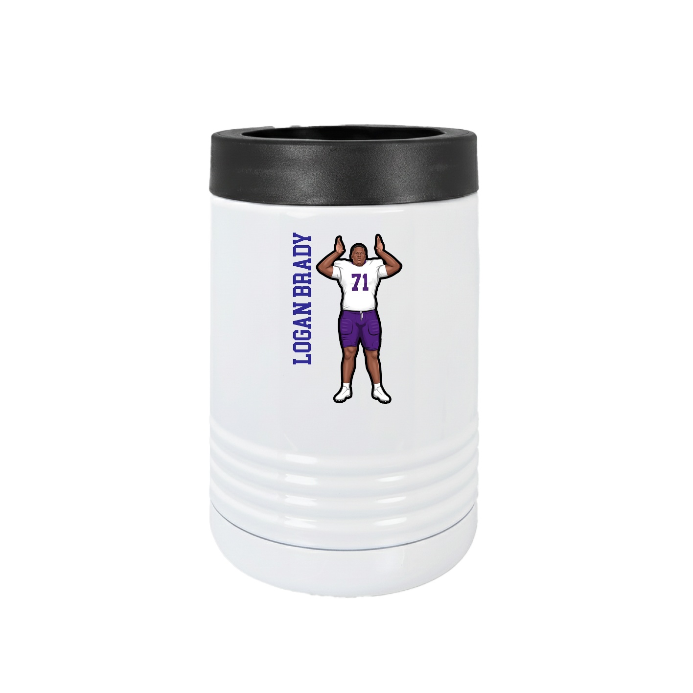Beverage Holder — Name Vertical in White